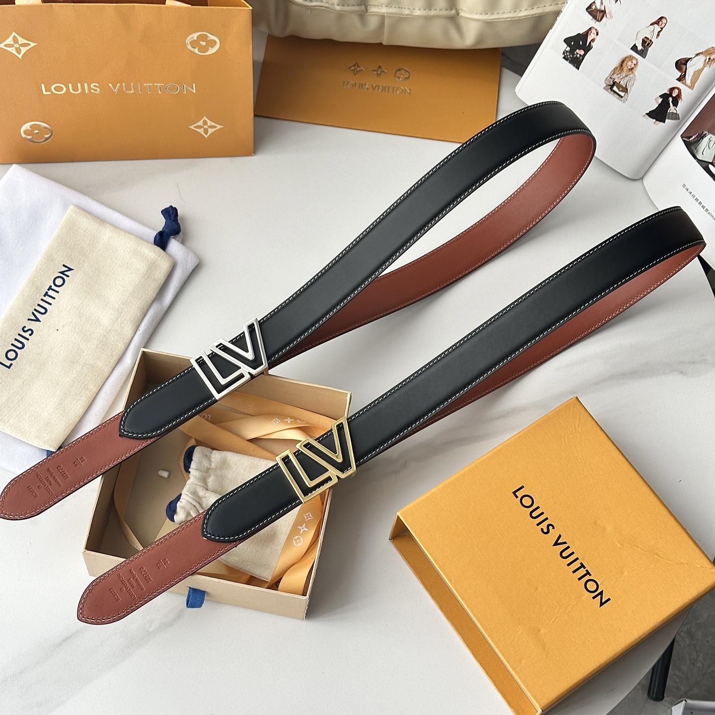 L0UIS VUITT0N 今季新品 男士原單腰帶 寬度35毫米 雙面頭層小牛皮車雙線工藝 搭配新款31