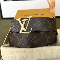 LV典藏老花双面金扣腰带|40mm标准定版宽度 复古满印老花进口涂层帆布,内里整张开裁头层黄牛皮 LV典藏老花双面金扣腰带|40mm标准定版宽度 复古满印老花进口涂层帆布,内里整张开裁头层黄牛皮