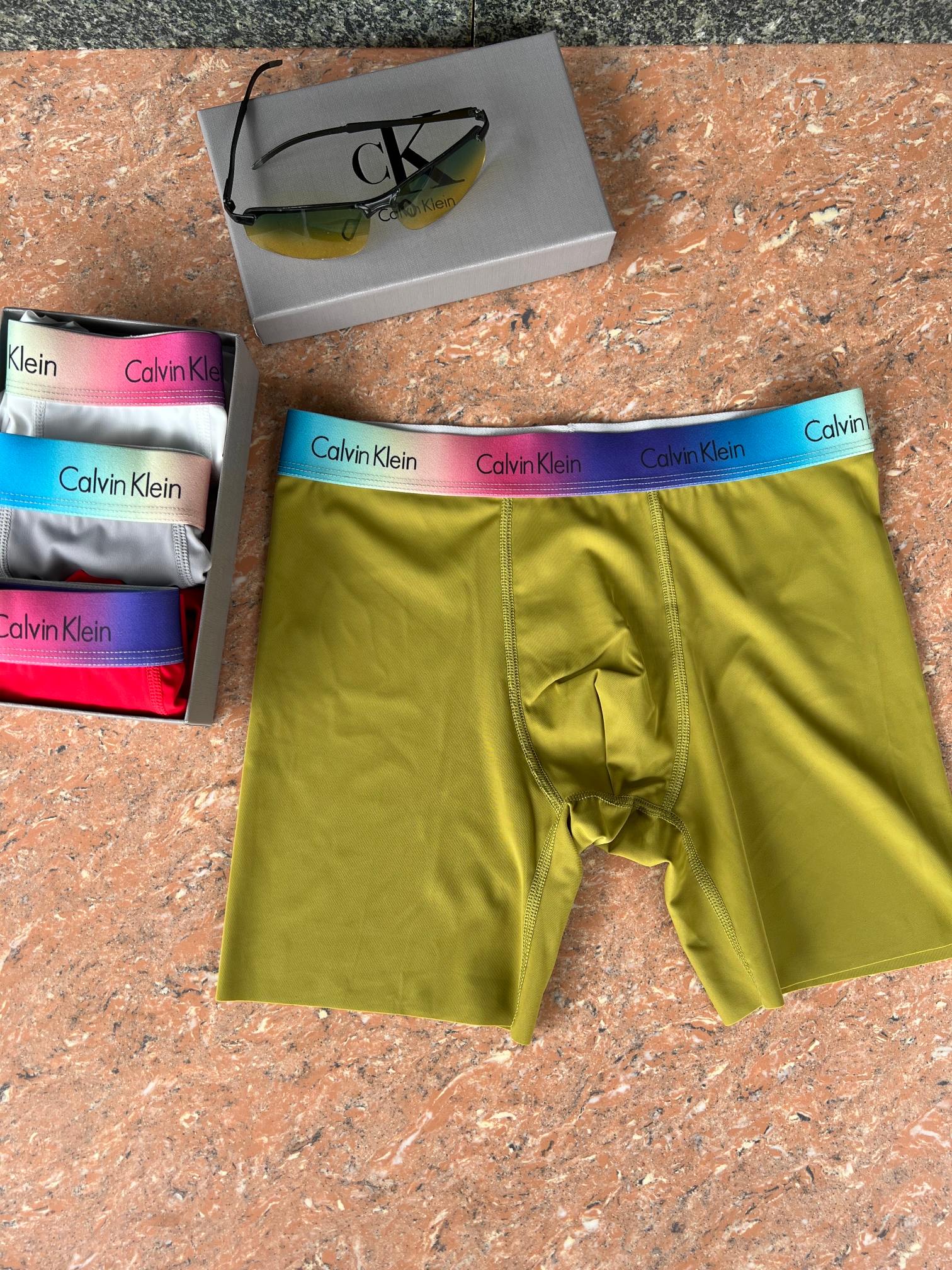 新品长款！Calvin Klein！原单品质！精品盒装男士内裤！外贸国外订单，高品质，真丝无痕切割工艺 