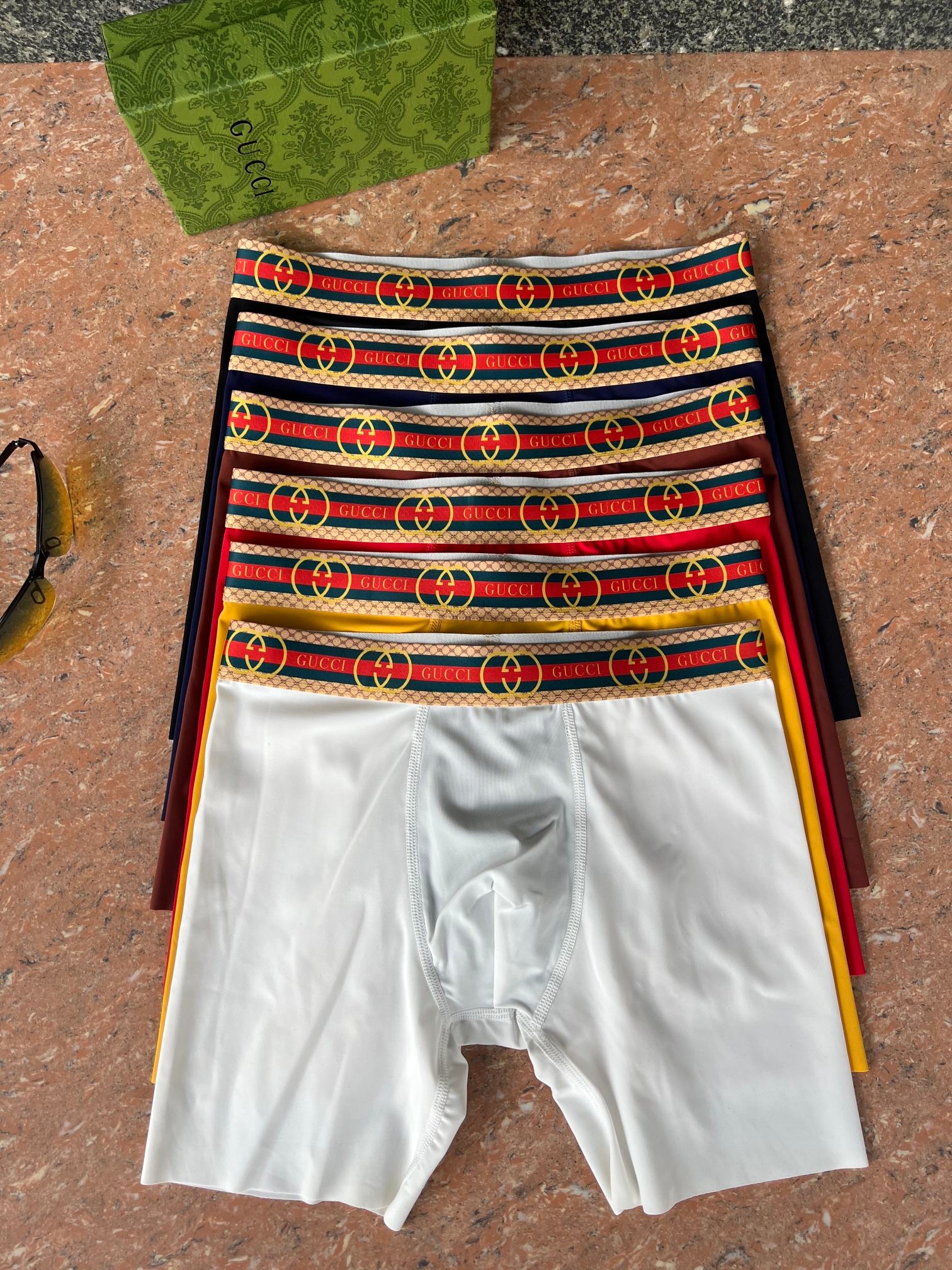 新品长款！古奇 Gucci！原单品质！精品盒装男士内裤！外贸国外订单，高品质，真丝无痕切割工艺 科学配比