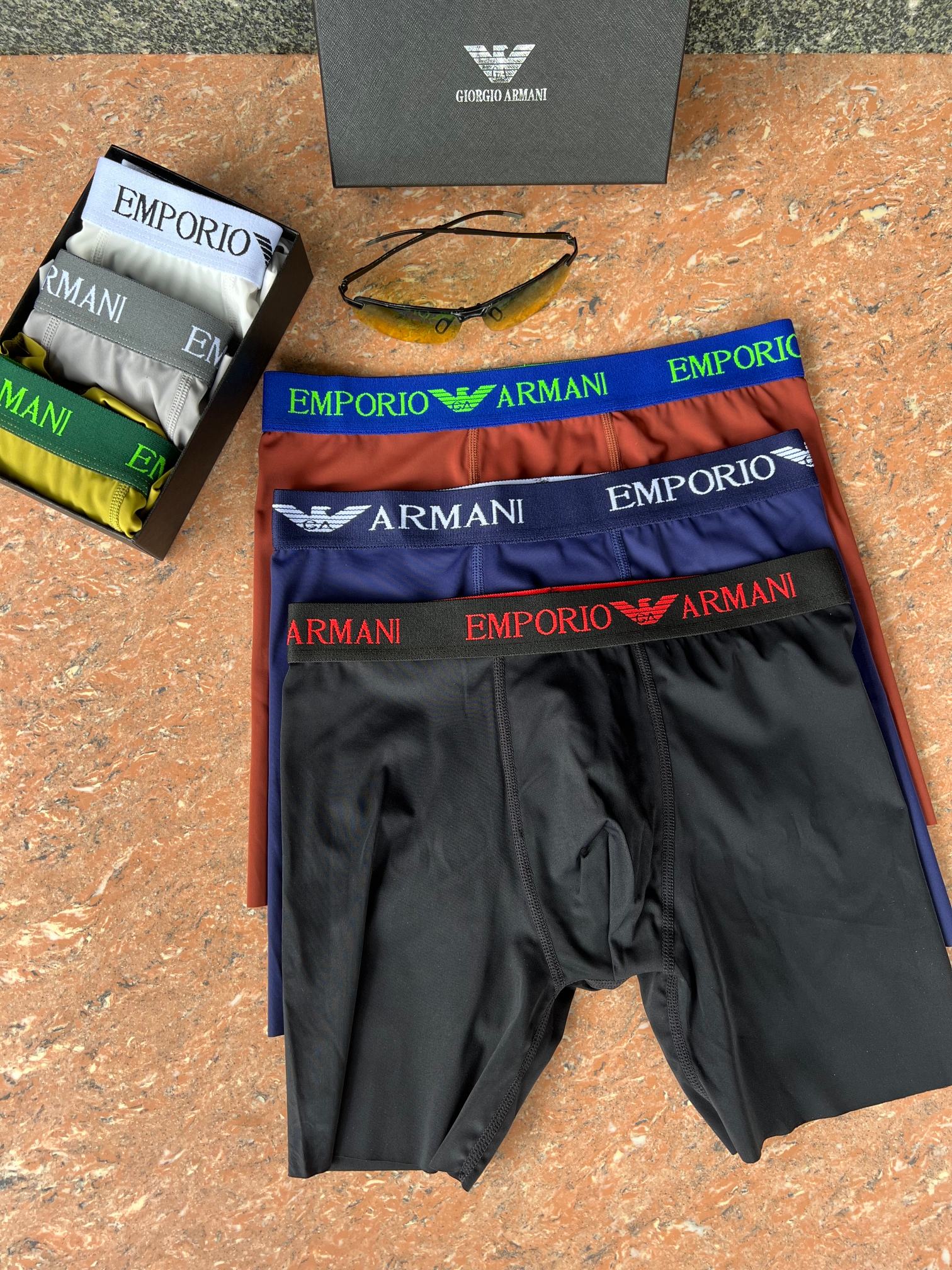 新品长款！armani 阿玛尼！原单品质！精品盒装男士内裤！外贸国外订单，高品质，真丝无痕切割工艺 科学