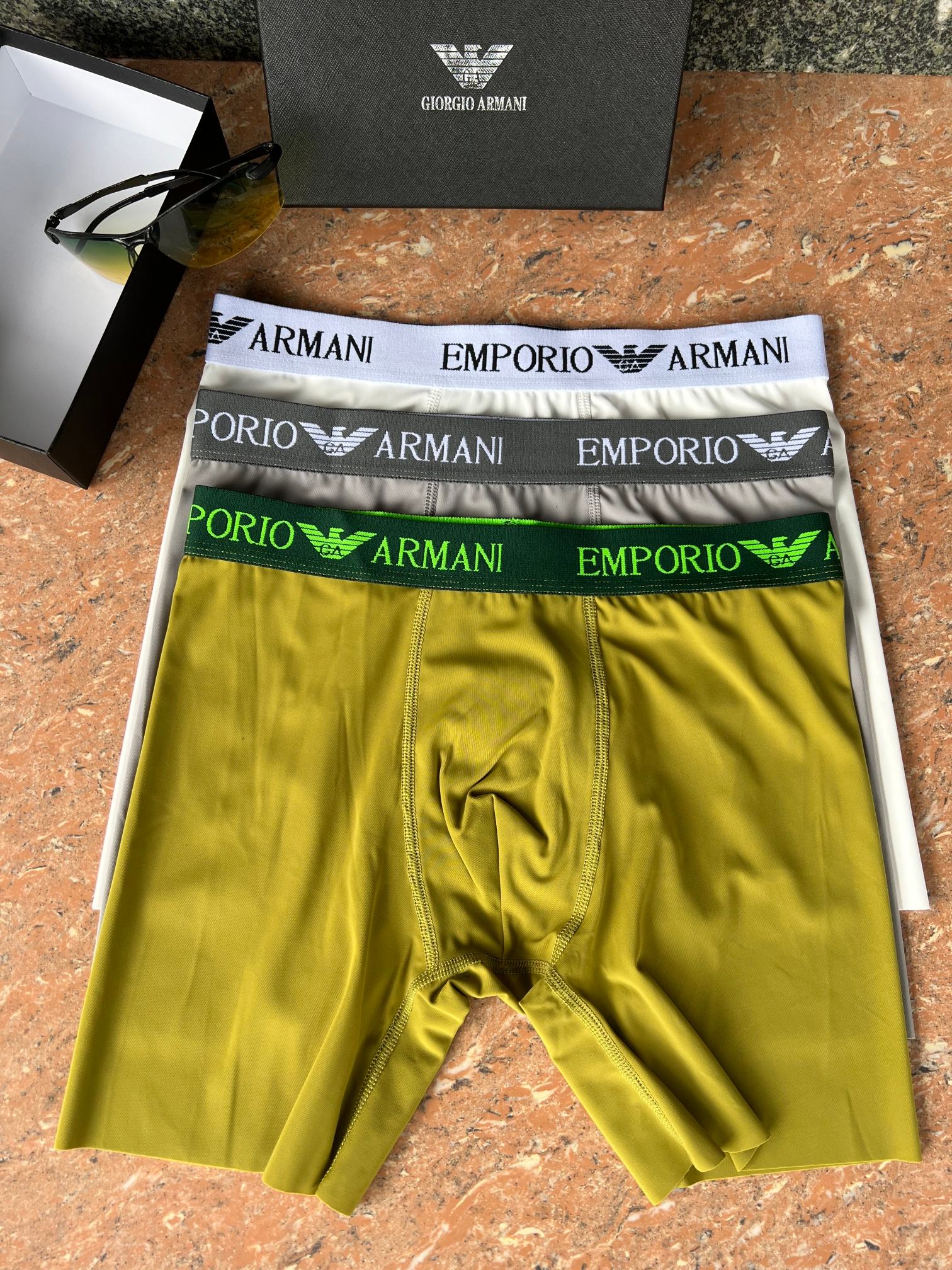 新品长款！armani 阿玛尼！原单品质！精品盒装男士内裤！外贸国外订单，高品质，真丝无痕切割工艺 科学