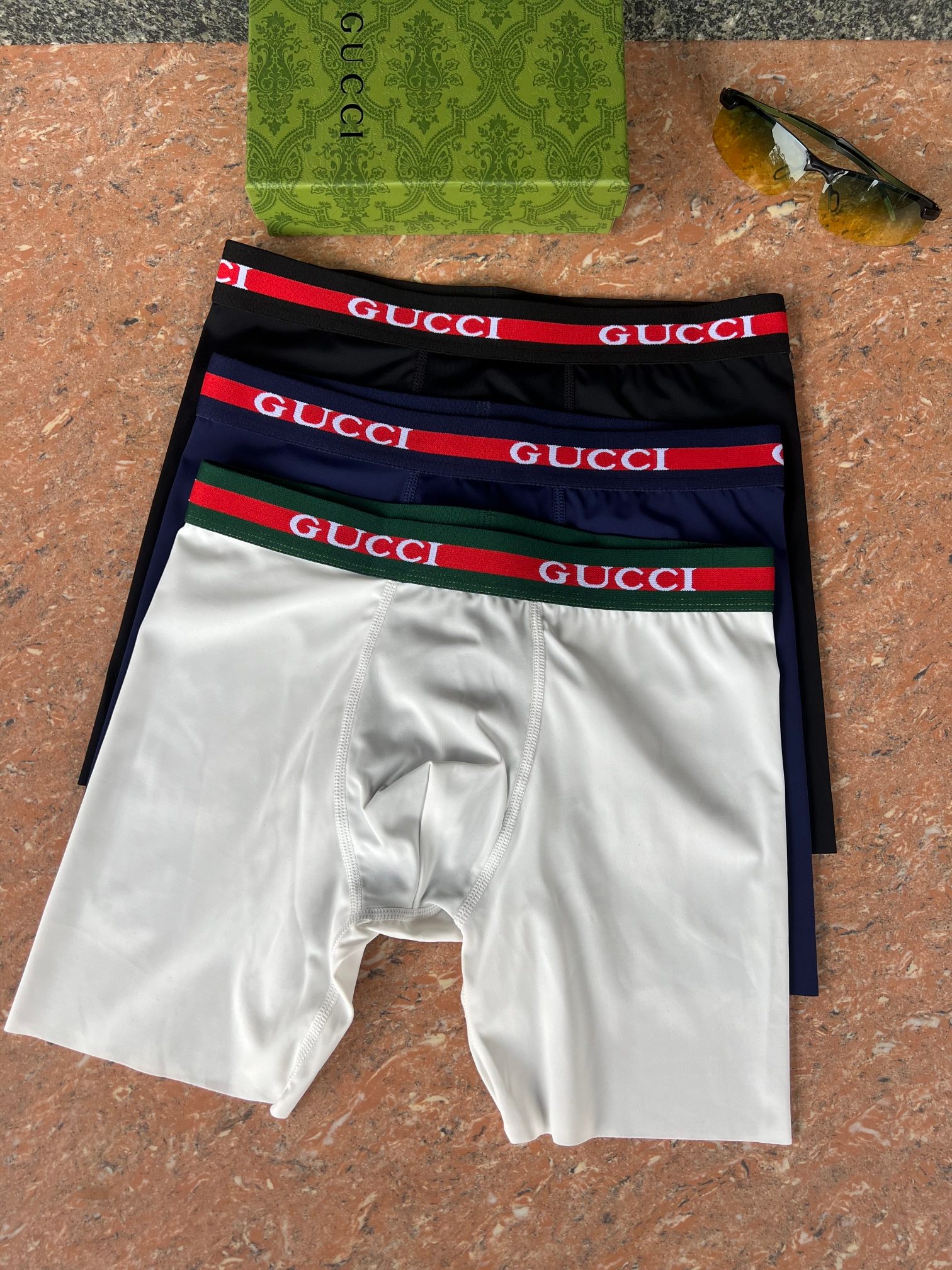 新品长款！GUCCi 古奇！原单品质！精品盒装男士内裤！外贸国外订单，高品质，真丝无痕切割工艺 科学配比