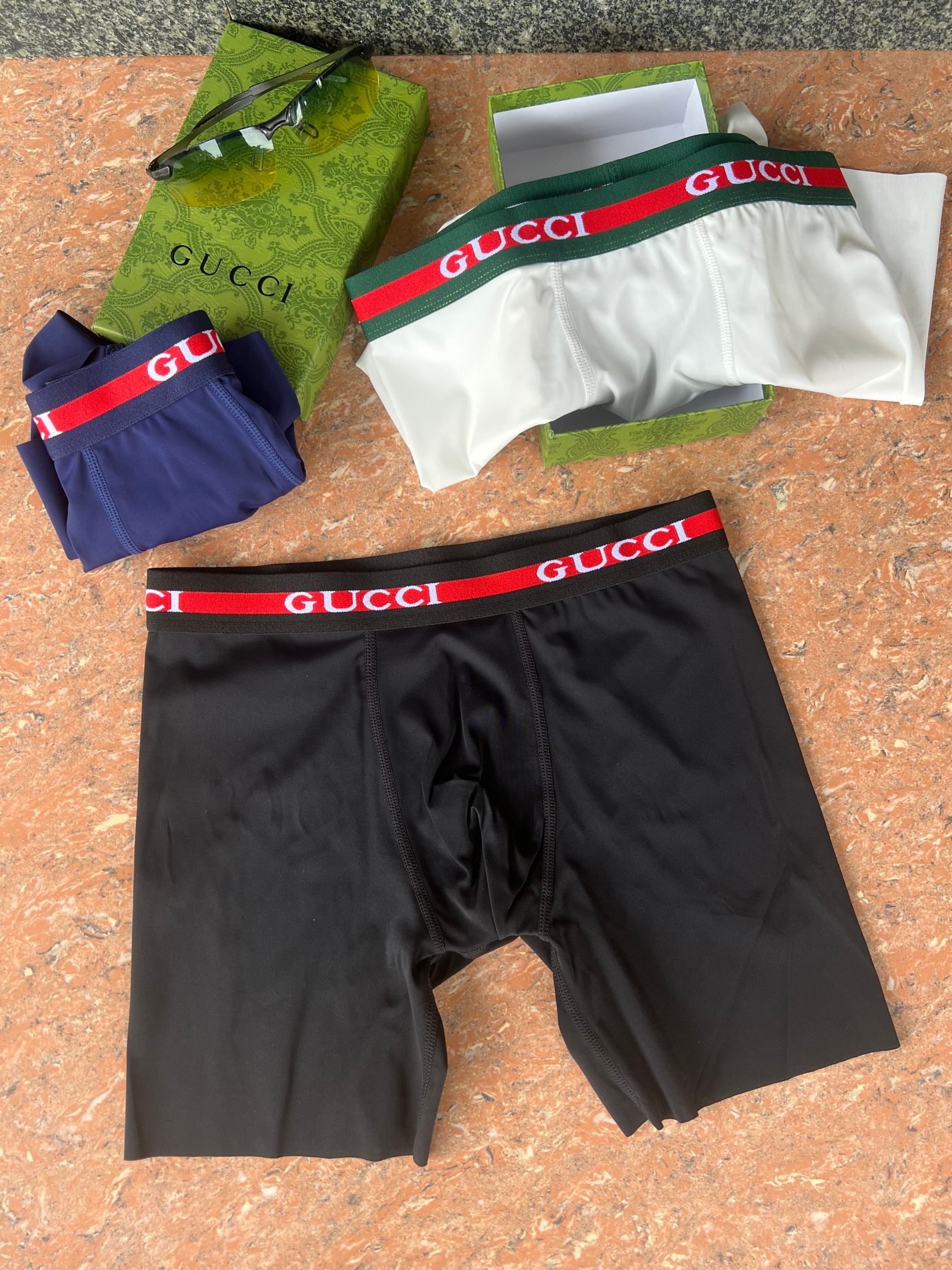 新品长款！GUCCi 古奇！原单品质！精品盒装男士内裤！外贸国外订单，高品质，真丝无痕切割工艺 科学配比