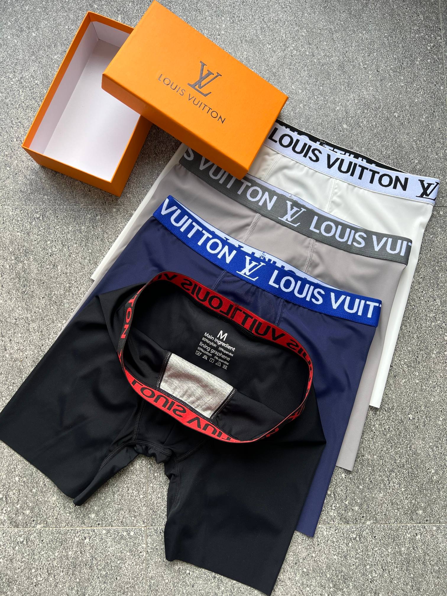 新品长款！！Louis Vuitton原单品质！精品盒装男士内裤！外贸国外订单，高品质，真丝无痕切割工艺