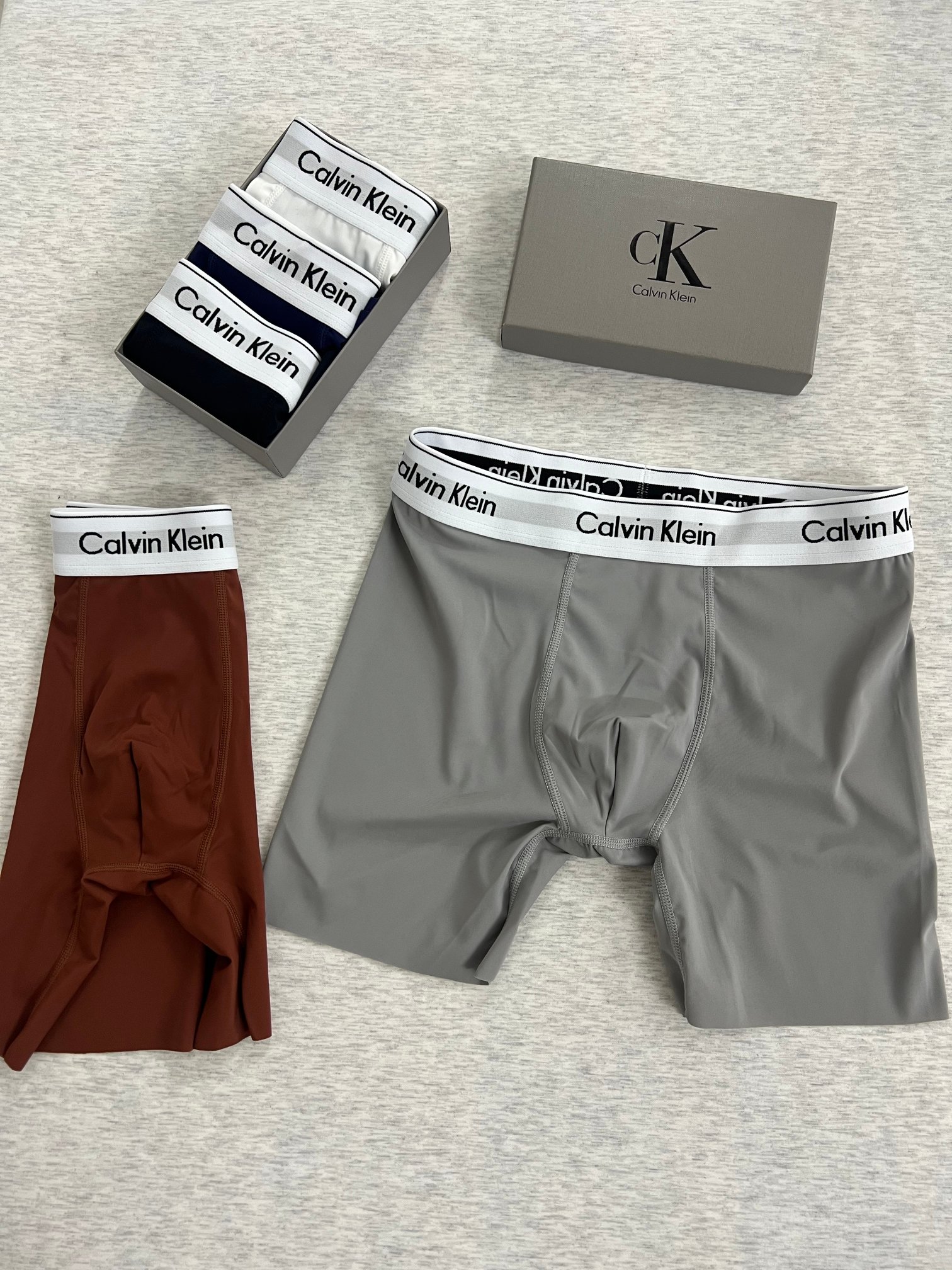 新品长款！Calvin Klein！原单品质！精品盒装男士内裤！外贸国外订单，高品质，真丝无痕切割工艺 