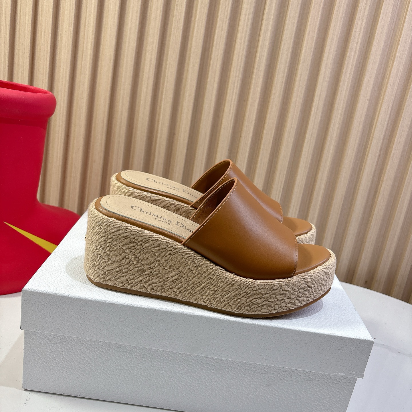 Dior Attitude Wedge Sandals - Leather Espadrille Slides for Women 9 i1744739554536 8083 0 8