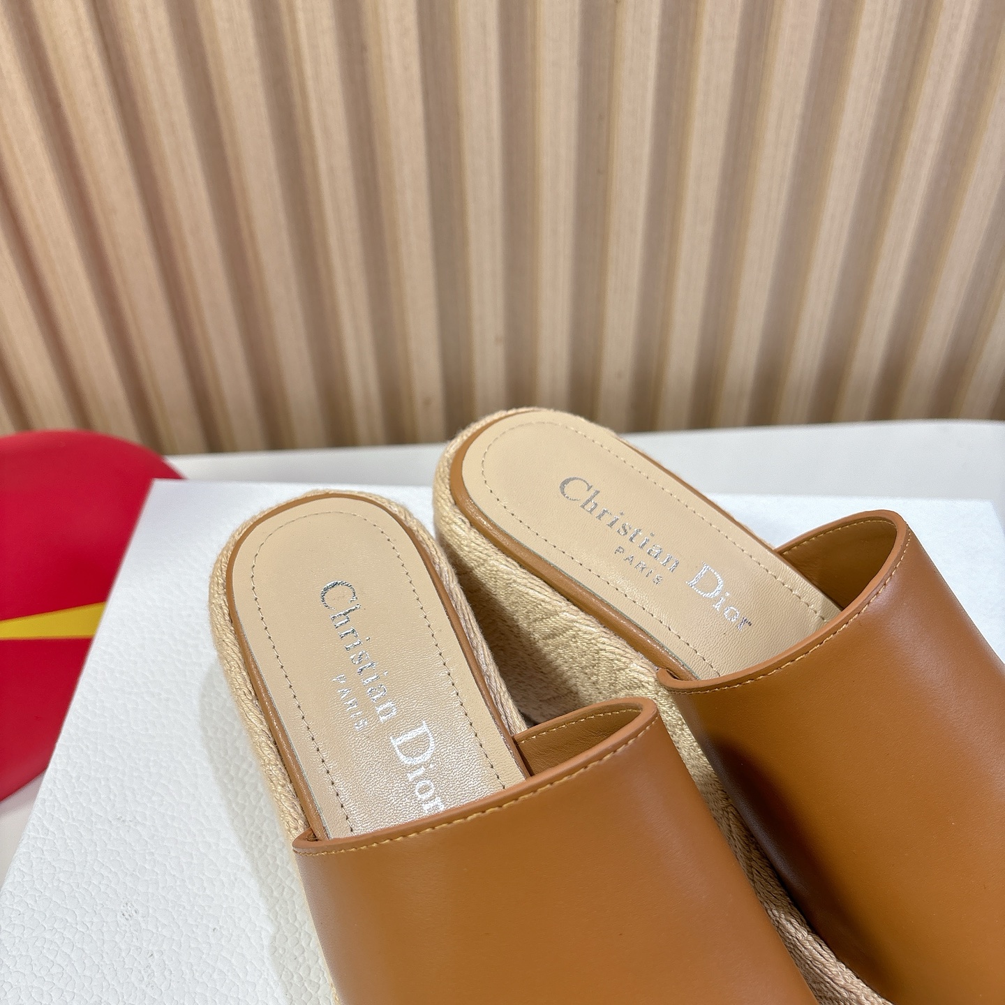Dior Attitude Wedge Sandals - Leather Espadrille Slides for Women 10 i1744739554576 5502 0 6