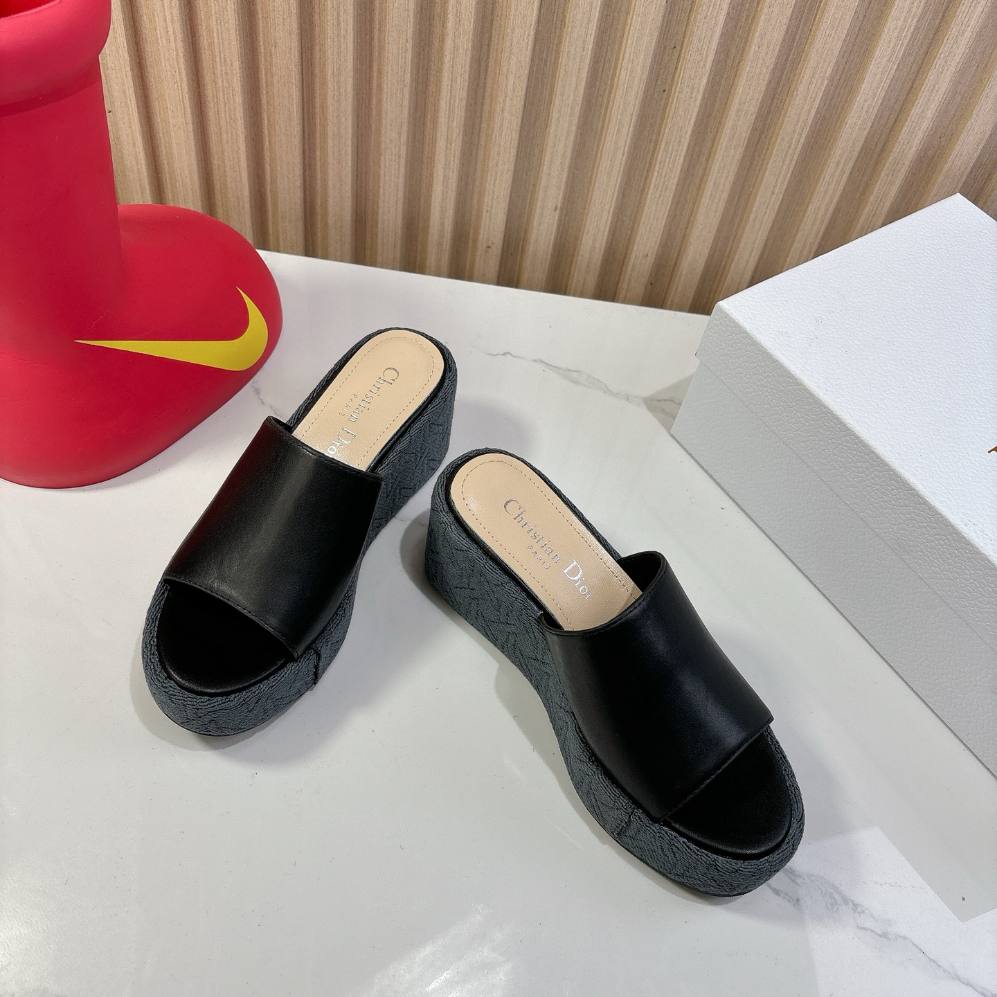 Dior Attitude Wedge Sandals - CD Logo, Open Toe, Platform Slides 4 i1744740018339 2938 0 2