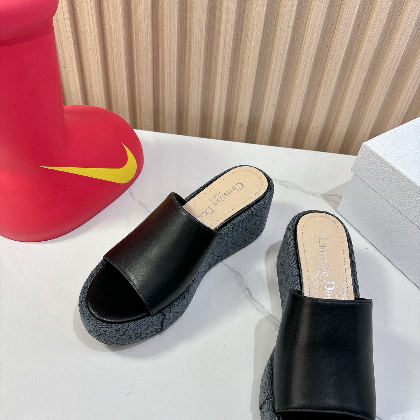 Dior Attitude Wedge Sandals - CD Logo, Open Toe, Platform Slides 5 i1744740018346 6833 0 3