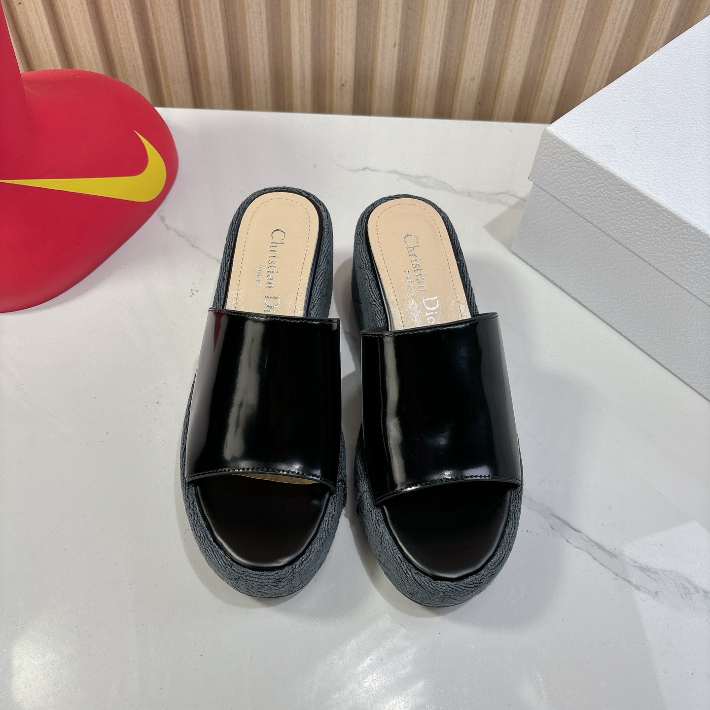 Dior Attitude Wedge Sandals, Black Leather, CD Logo, Women's Mules 3 i1744740049247 2780 0 1