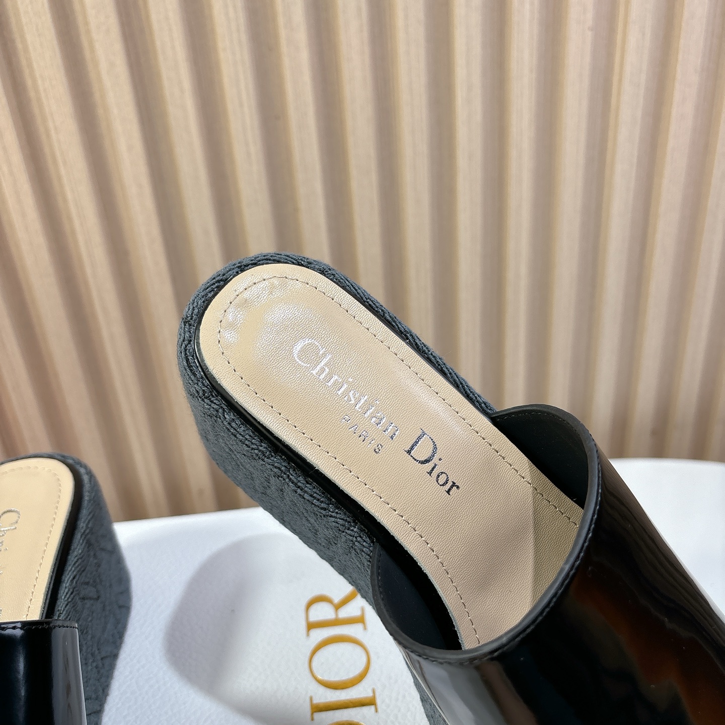 Dior Attitude Wedge Sandals, Black Leather, CD Logo, Women's Mules 10 i1744740049265 5519 0 8
