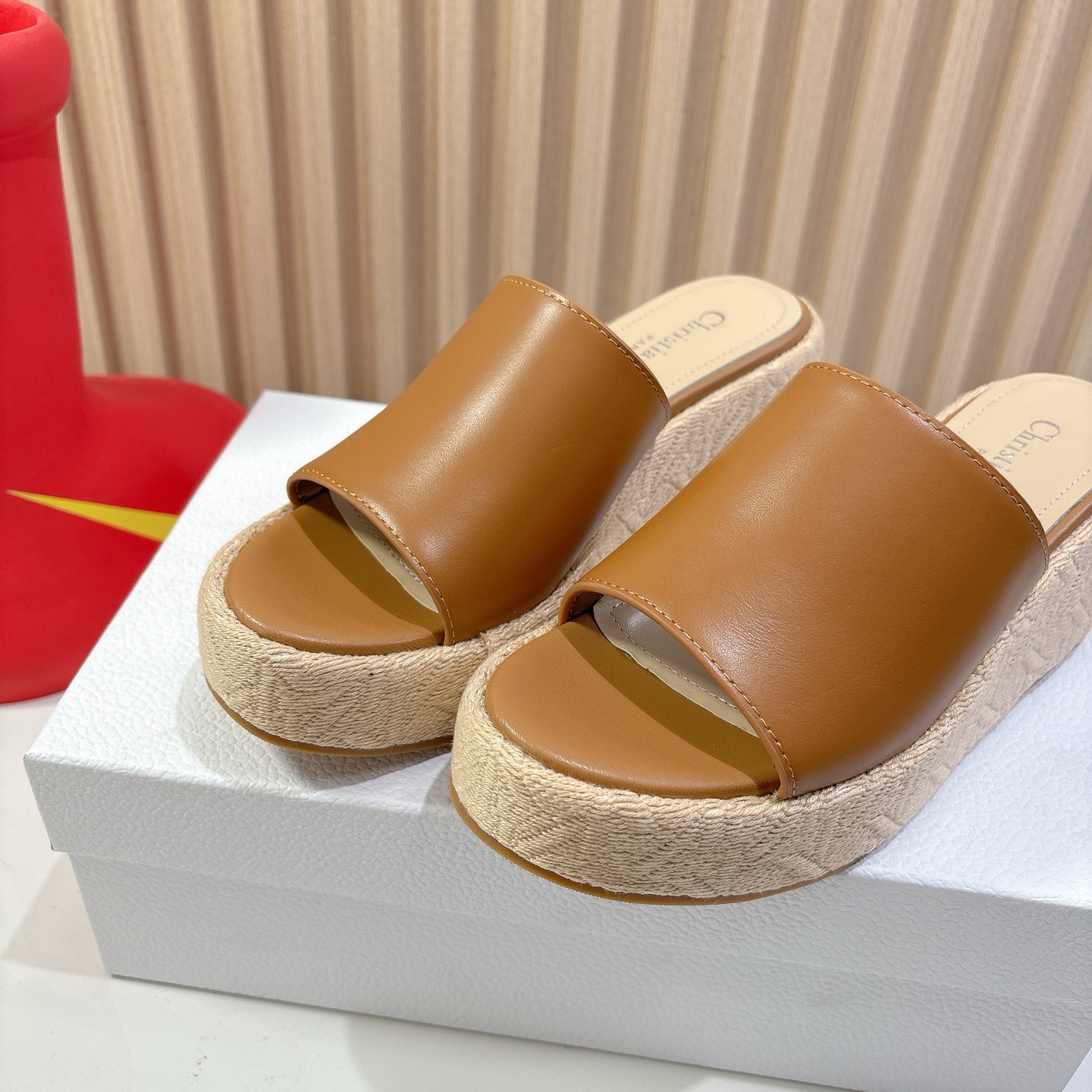 Dior Attitude Wedge Sandals - Leather Espadrille Slides for Women 7 i1744740070705 3292 0 5