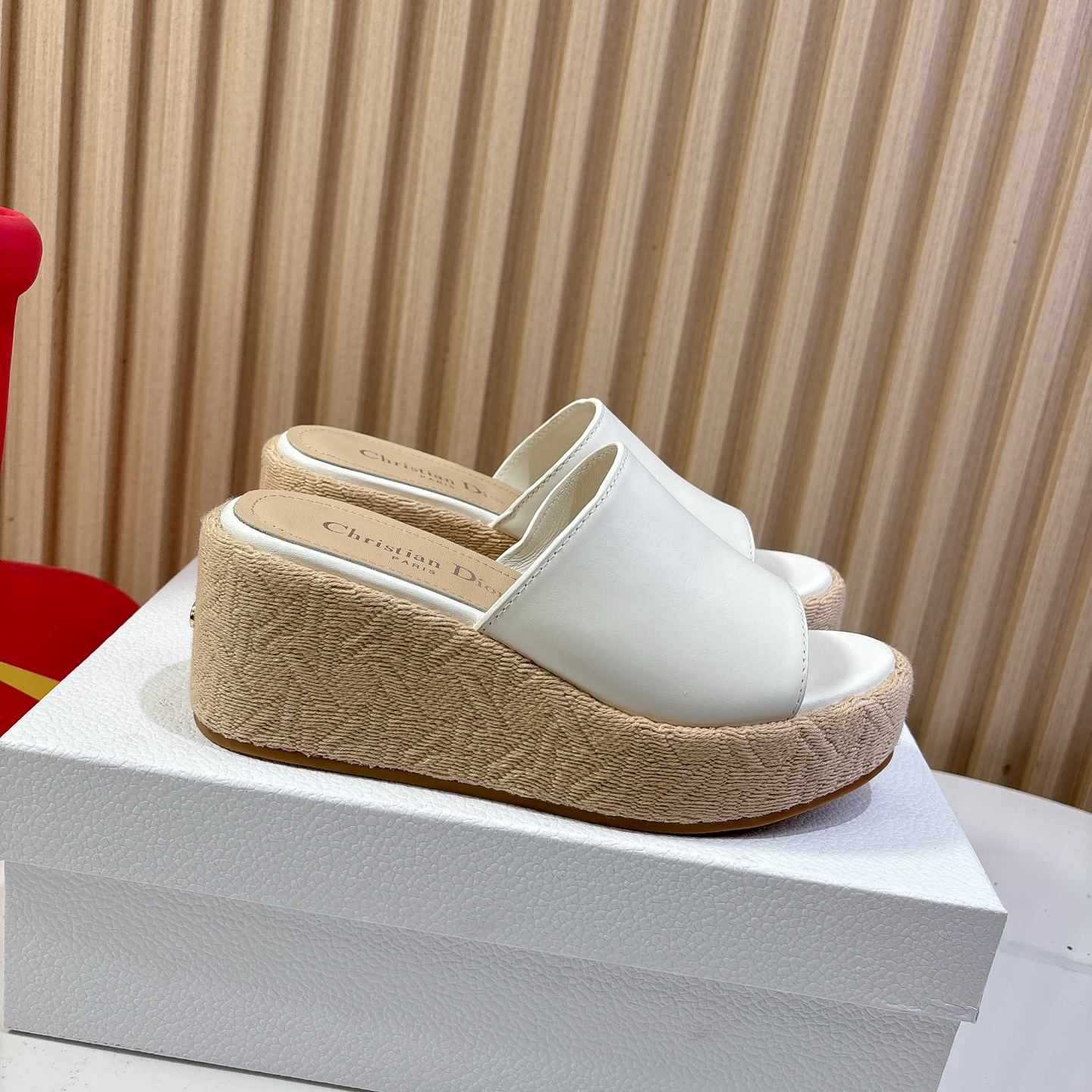 Dior Attitude Wedge Sandals - White Leather, CD Logo, Comfortable & Stylish 9 i1744740088909 8890 0 7