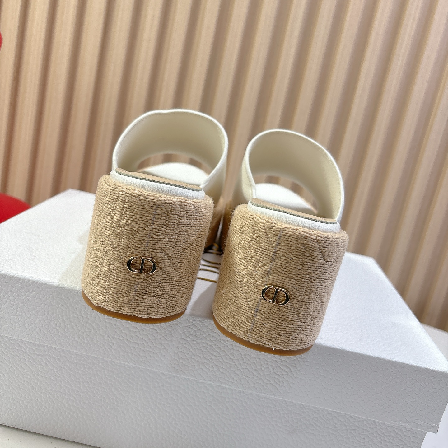 Dior Attitude Wedge Sandals - White Leather, CD Logo, Comfortable & Stylish 8 i1744740088986 6866 0 6