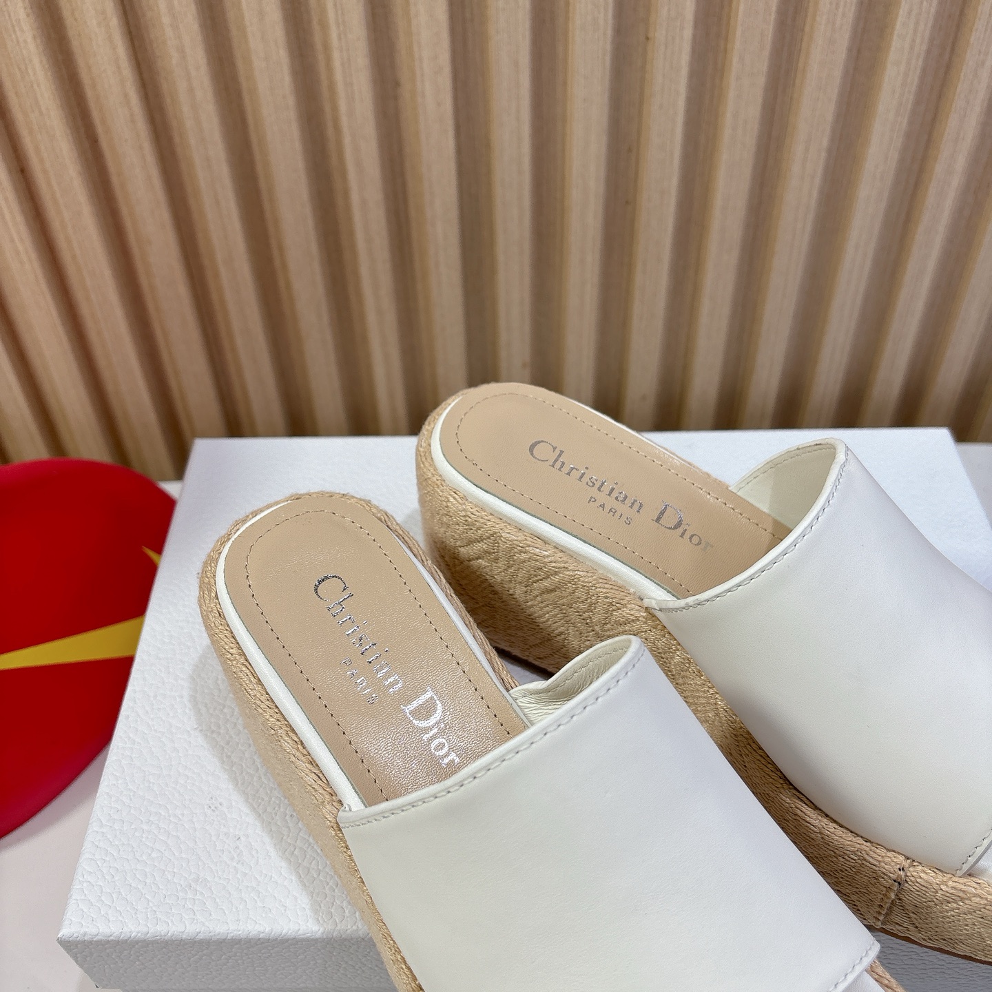 Dior Attitude Wedge Sandals - White Leather, CD Logo, Comfortable & Stylish 10 i1744740089004 8480 0 8