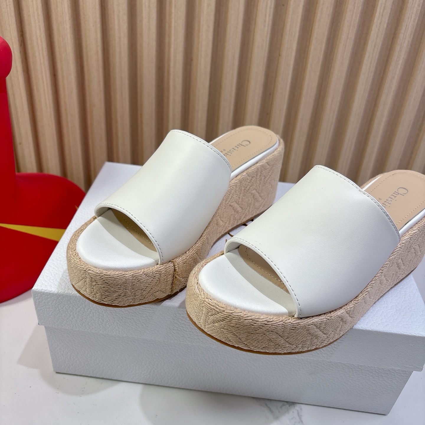 Dior Attitude Wedge Sandals - White Leather, CD Logo, Comfortable & Stylish 7 i1744740090736 6152 0 5