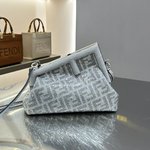AAA+ Replica
 Fendi Bags Handbags Silver Chamois First