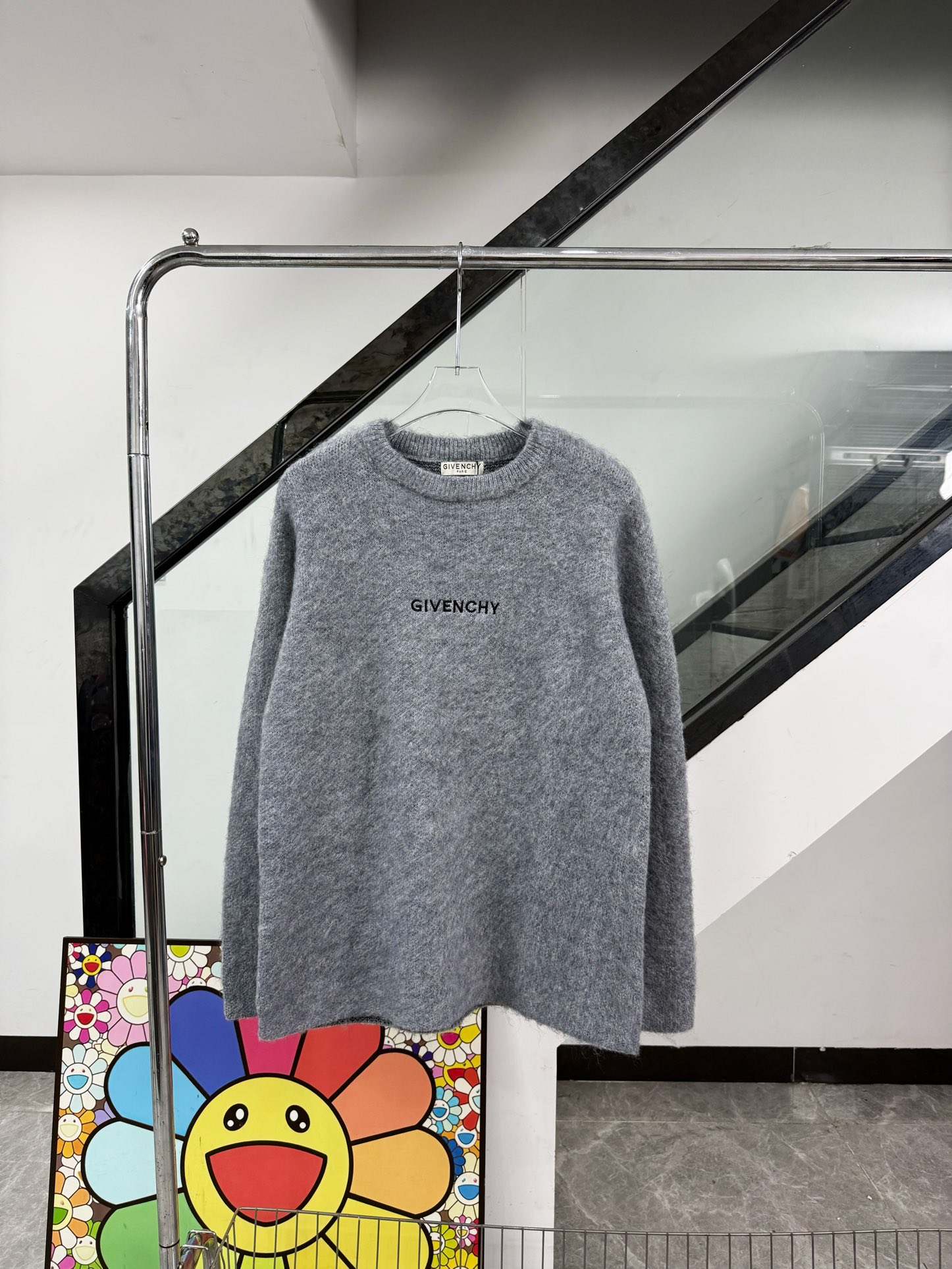 Givenchy Clothing Sweatshirts Grey Embroidery Knitting