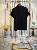 Moncler Clothing Polo T-Shirt Black Blue White Embroidery Men Cotton Knitting Summer Collection Short Sleeve