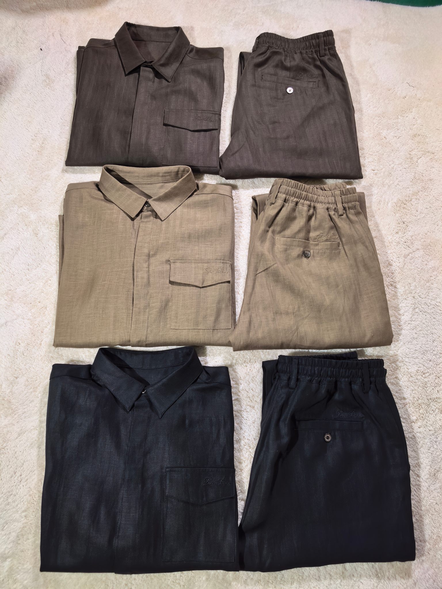 新品天丝麻料套装4色  Loro Piana（诺悠翩雅）一套/套2026高端品质专柜，贸易公司渠道稀出，