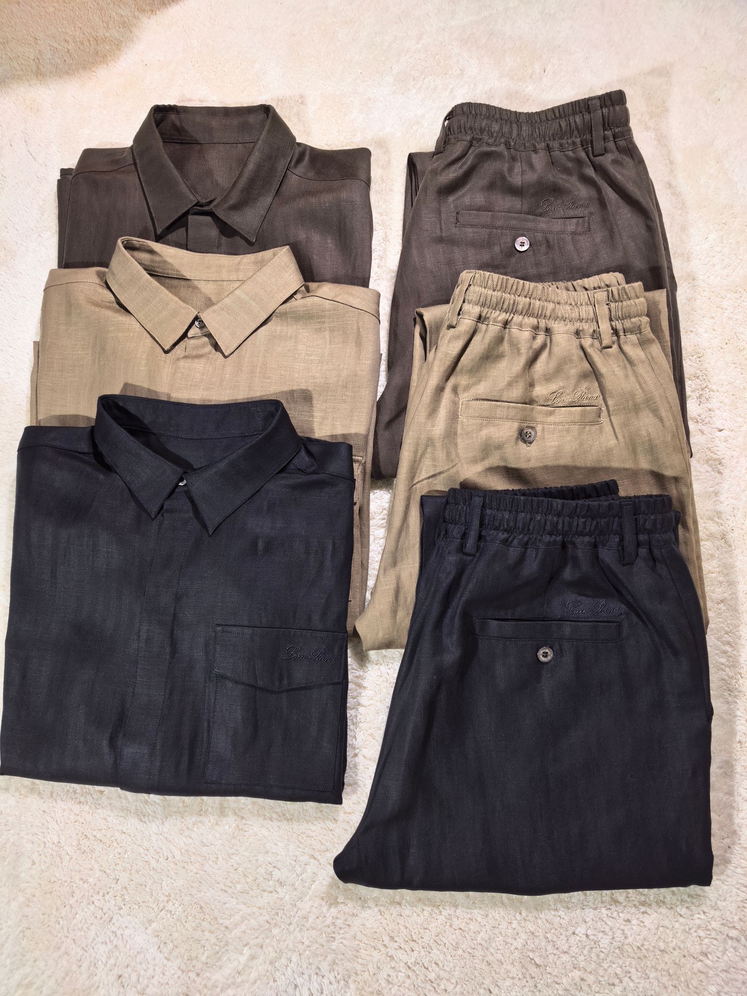 新品天丝麻料套装4色  Loro Piana（诺悠翩雅）一套/套2026高端品质专柜，贸易公司渠道稀出，