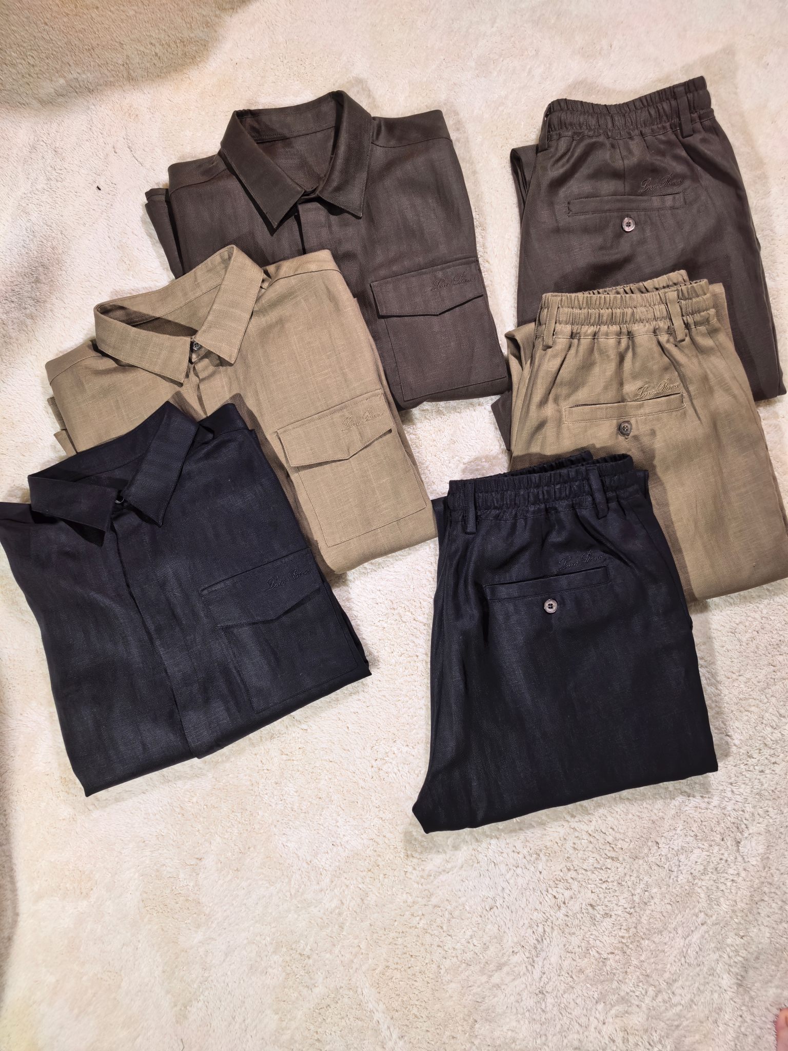 新品天丝麻料套装4色  Loro Piana（诺悠翩雅）一套/套2026高端品质专柜，贸易公司渠道稀出，