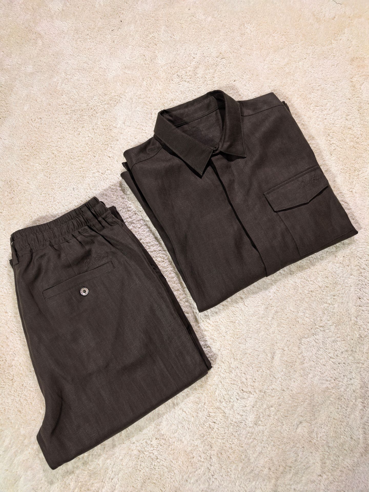新品天丝麻料套装4色  Loro Piana（诺悠翩雅）一套/套2026高端品质专柜，贸易公司渠道稀出，