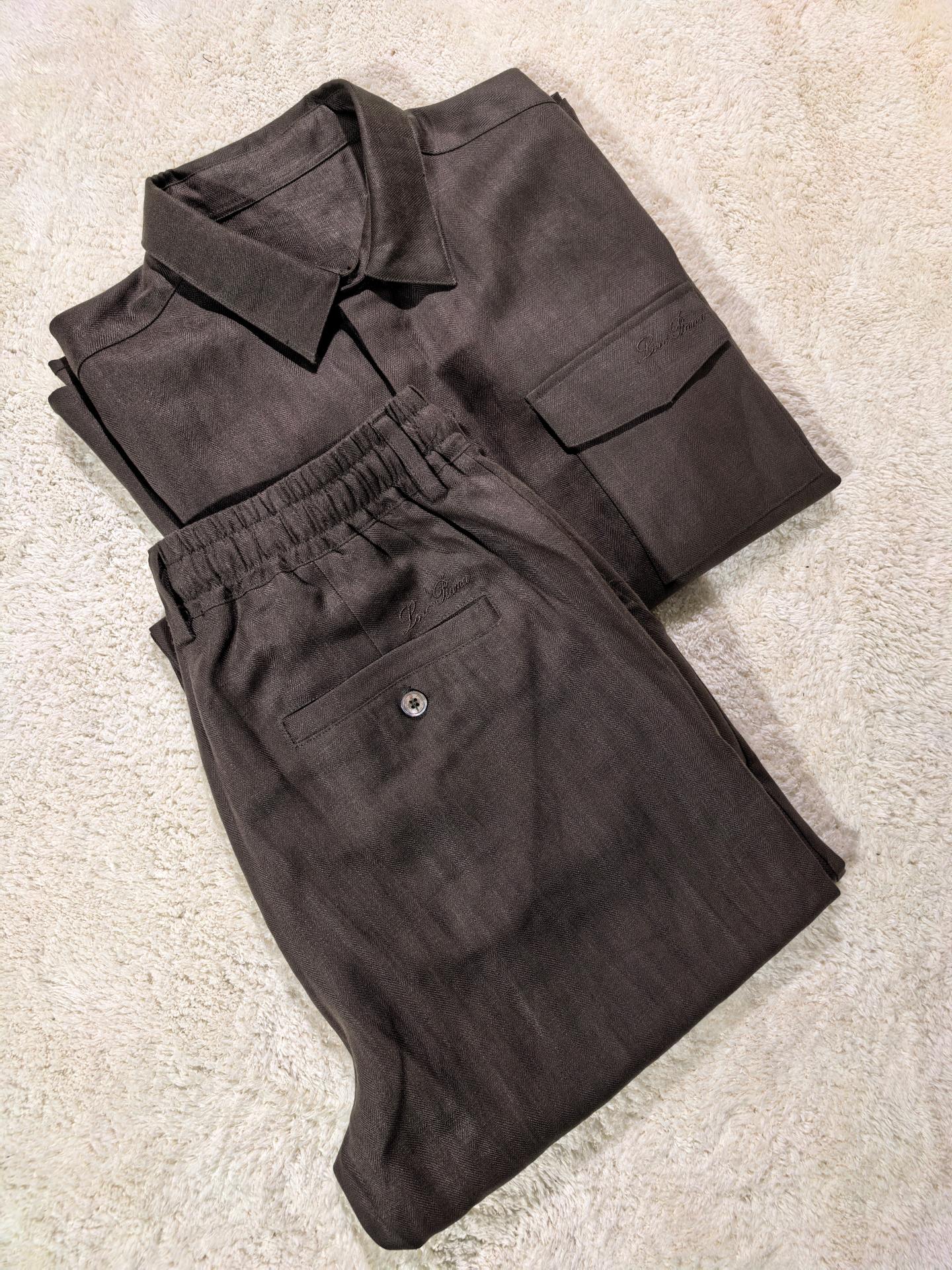 新品天丝麻料套装4色  Loro Piana（诺悠翩雅）一套/套2026高端品质专柜，贸易公司渠道稀出，