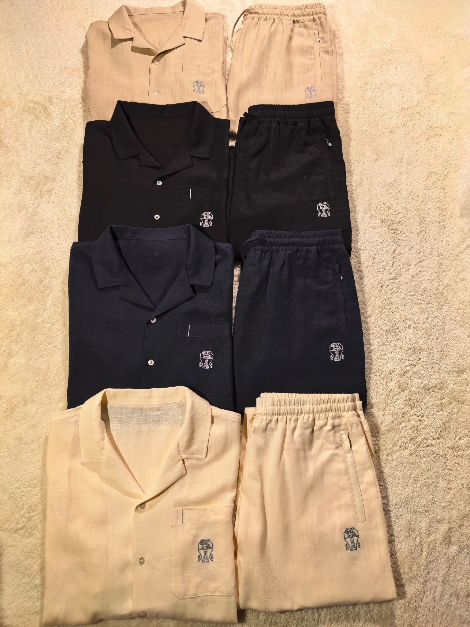 新品天丝麻料套装4色 Brunello Cucinelli-BC 一套不拆/套2026高端品质专柜，贸易