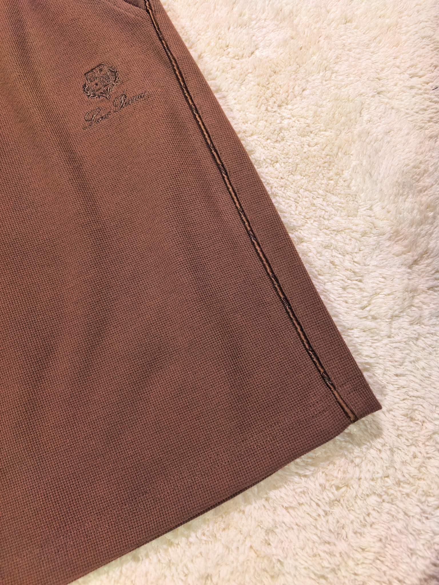 新品Lor* Piana套装春夏新款，一套不拆/套2026男士经典刺绣徽标基础款纯色圆领短袖T恤衫+工装