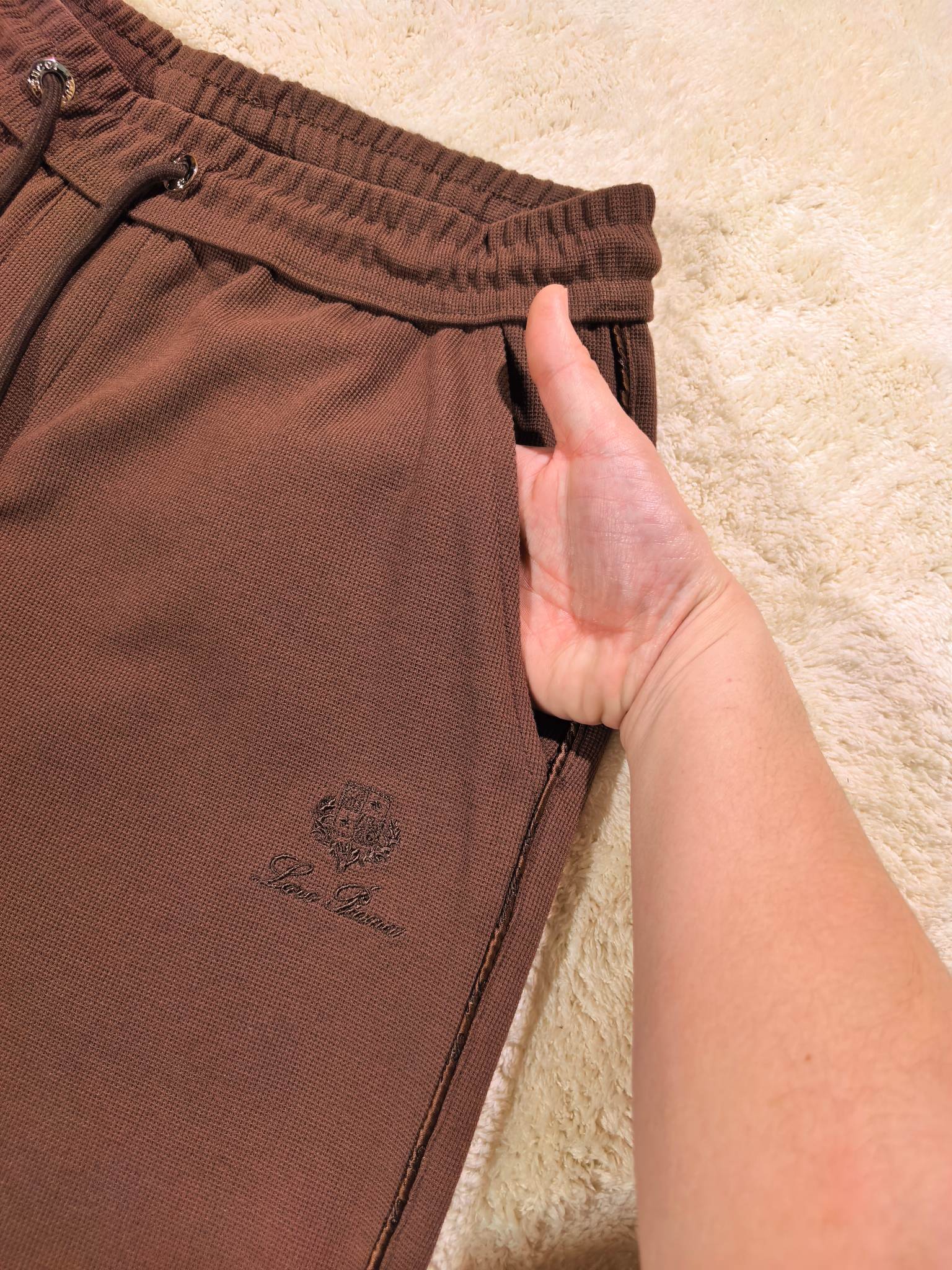 新品Lor* Piana套装春夏新款，一套不拆/套2026男士经典刺绣徽标基础款纯色圆领短袖T恤衫+工装