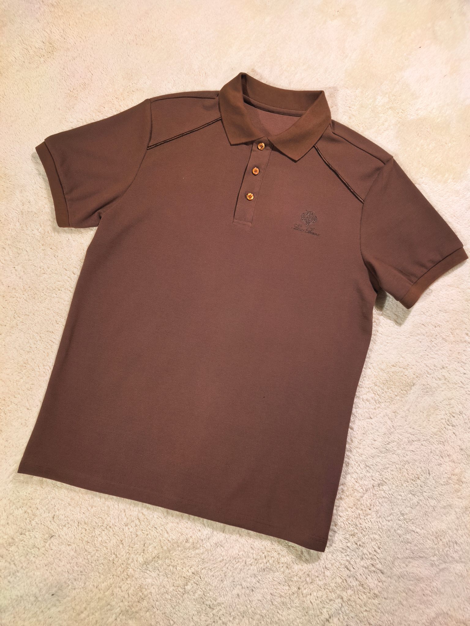 新品Lor* Piana套装春夏新款，一套不拆/套2026男士经典刺绣徽标基础款纯色圆领短袖T恤衫+工装
