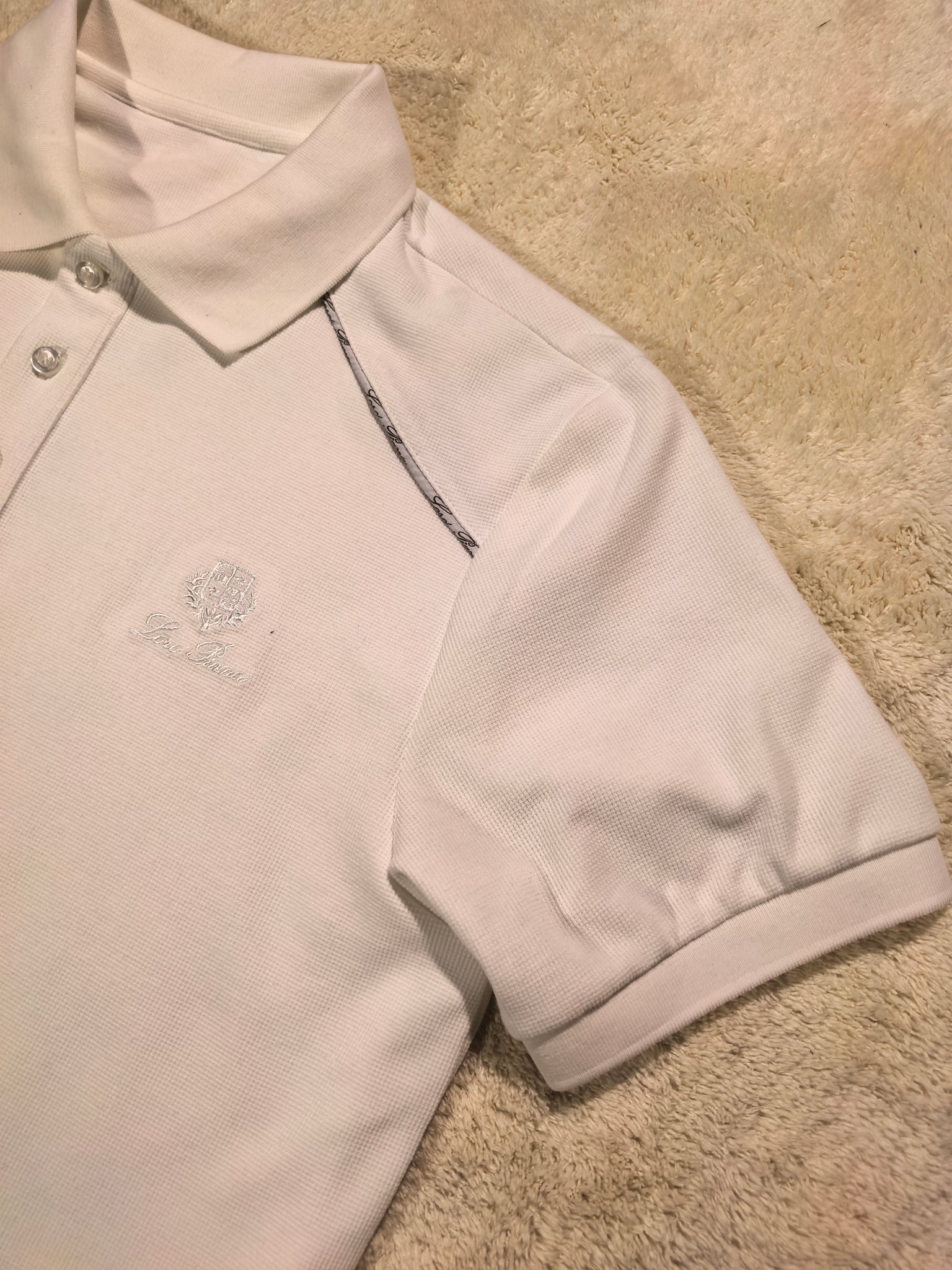 新品Lor* Piana套装春夏新款，一套不拆/套2026男士经典刺绣徽标基础款纯色圆领短袖T恤衫+工装
