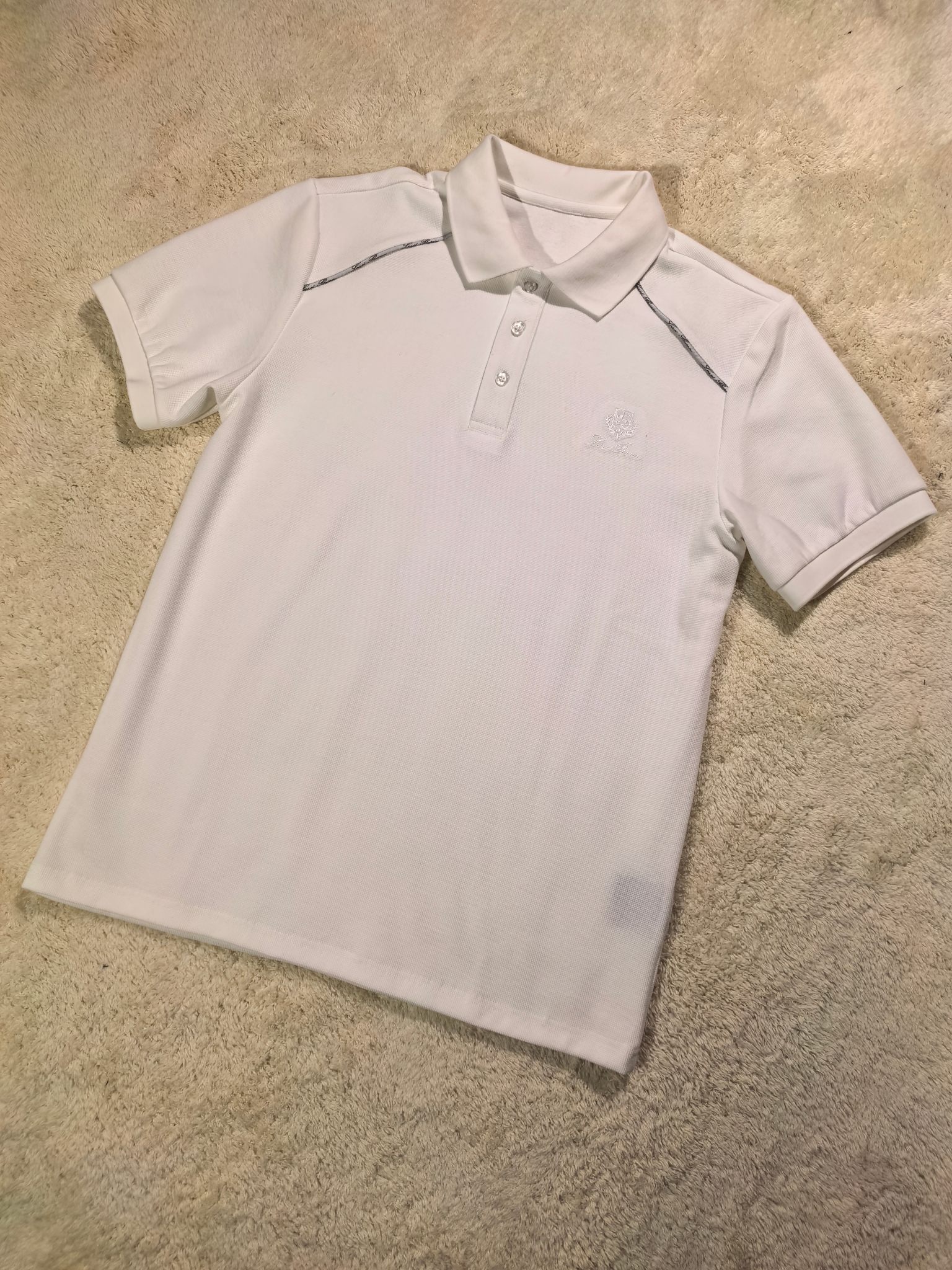 新品Lor* Piana套装春夏新款，一套不拆/套2026男士经典刺绣徽标基础款纯色圆领短袖T恤衫+工装