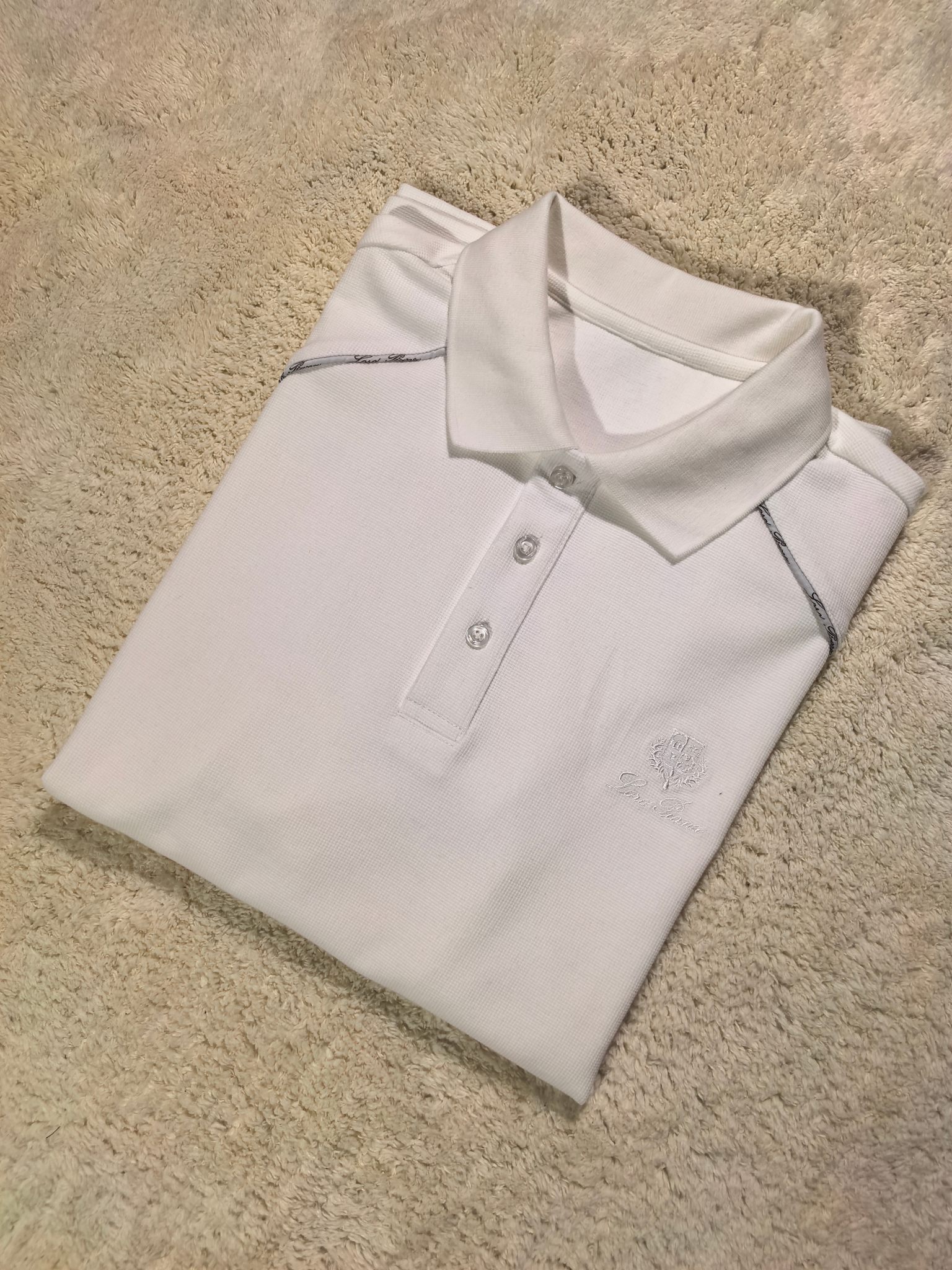 新品Lor* Piana套装春夏新款，一套不拆/套2026男士经典刺绣徽标基础款纯色圆领短袖T恤衫+工装