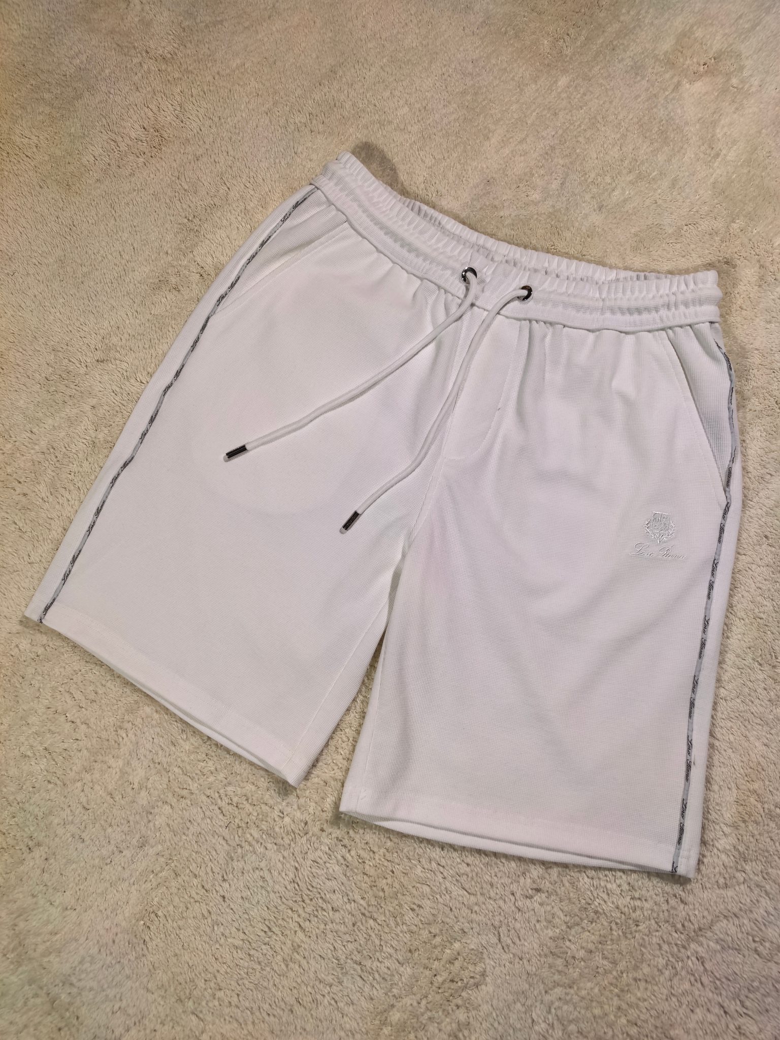 新品Lor* Piana套装春夏新款，一套不拆/套2026男士经典刺绣徽标基础款纯色圆领短袖T恤衫+工装
