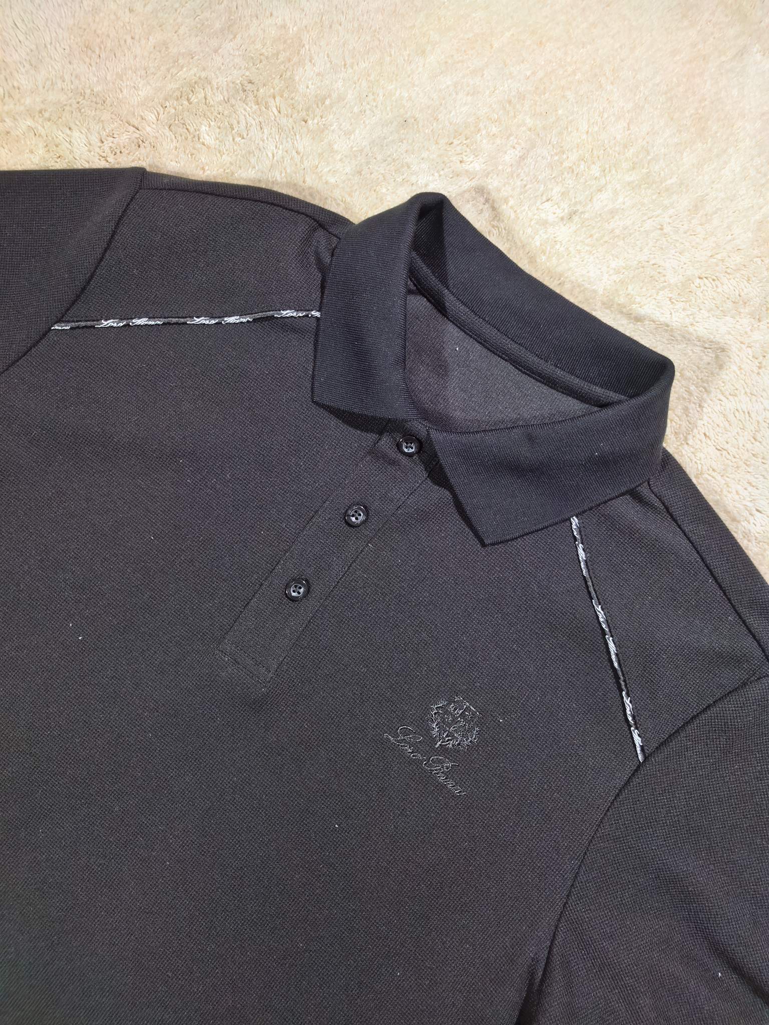 新品Lor* Piana套装春夏新款，一套不拆/套2026男士经典刺绣徽标基础款纯色圆领短袖T恤衫+工装