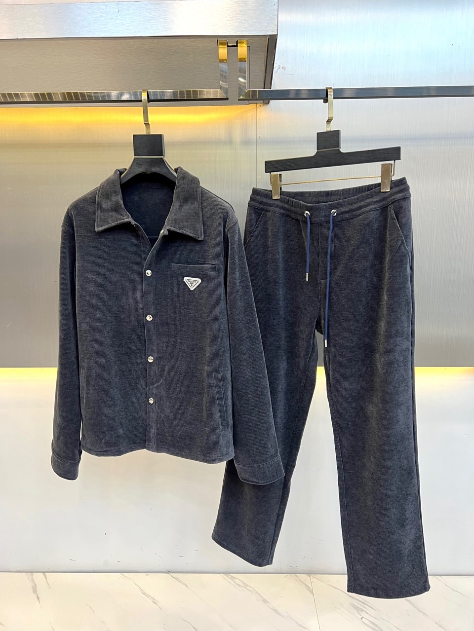 Prada Charcoal Collar Tracksuit