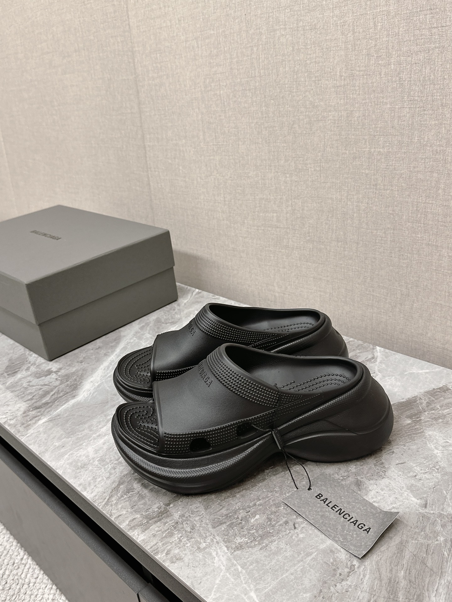 Balenciaga Women's Rubber Sandal Slides Summer, Black, Size 35-40 5 i1715515179 5789 0