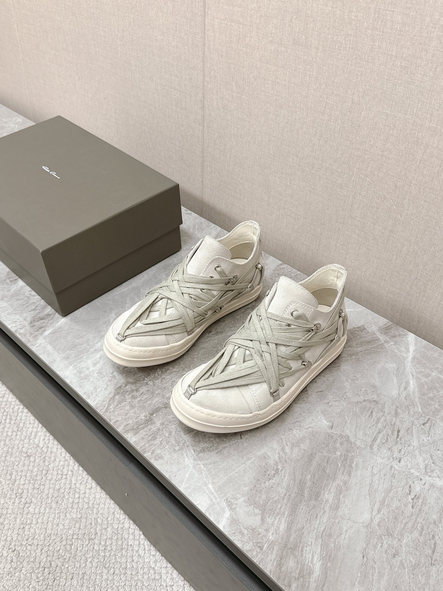 NO:352342,Men's 10 Rickowens Owens Crazy Strap Shoes Suede Black The 