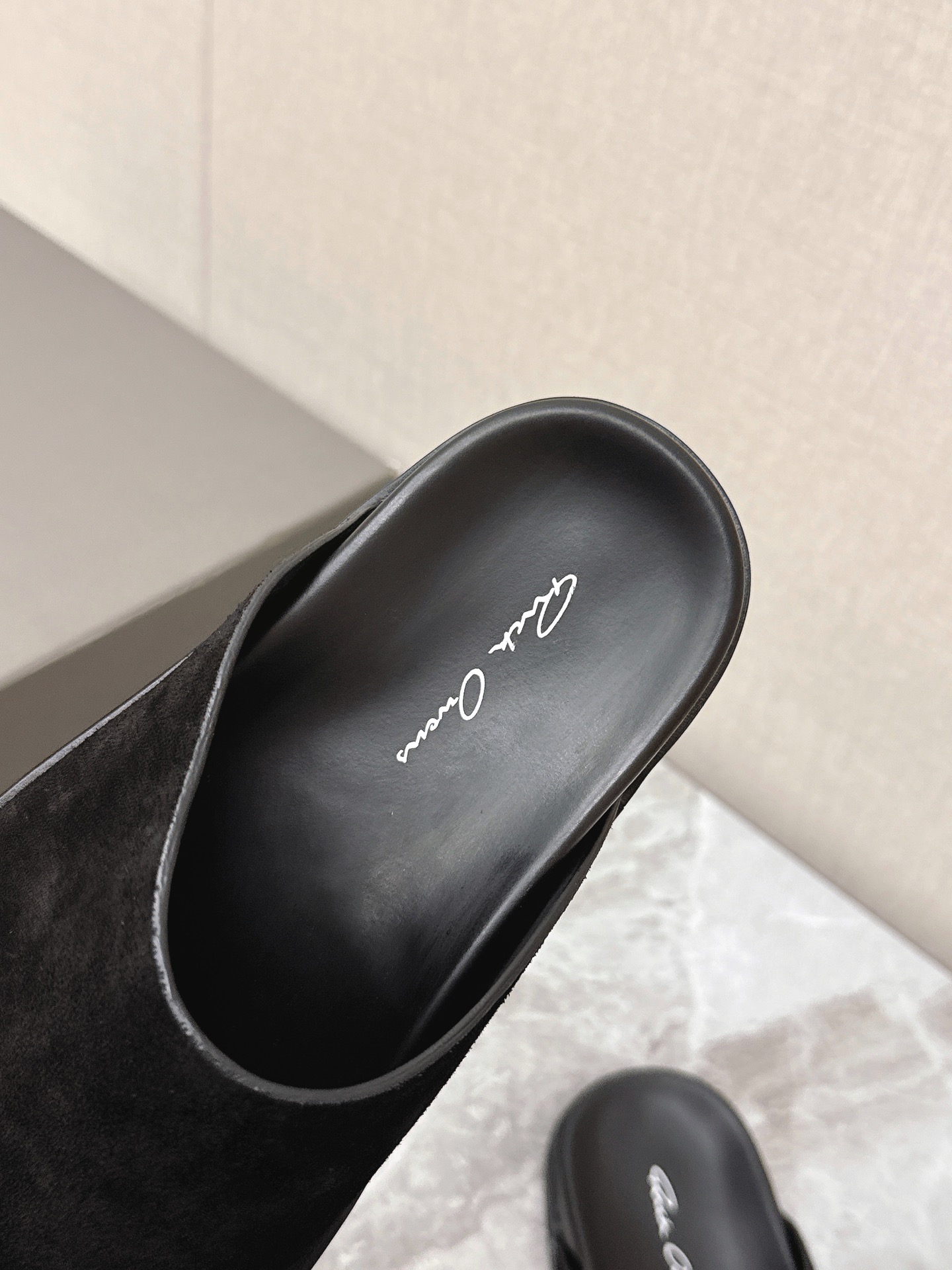 Rick Owens Suede Black Couple's Mules Handmade Leather Slippers 8 i1742639576 3483 7
