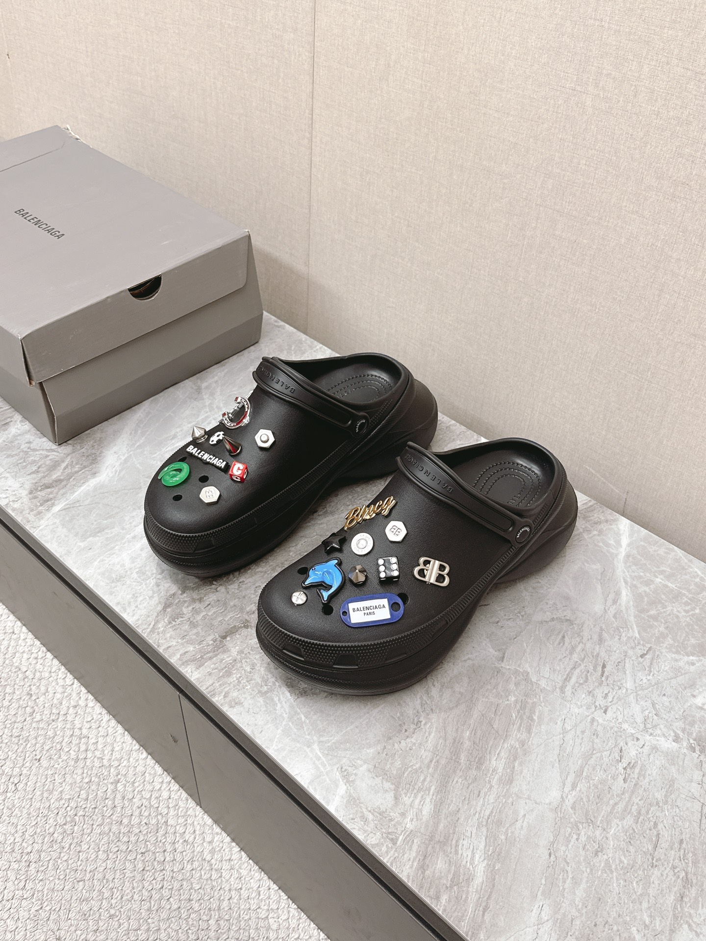 Balenciaga Women's Spring/Summer Clogs With Brand Logo & DIY Charms 1 Balenciaga Women's Spring/Summer Clogs With Brand Logo & DIY Charms
