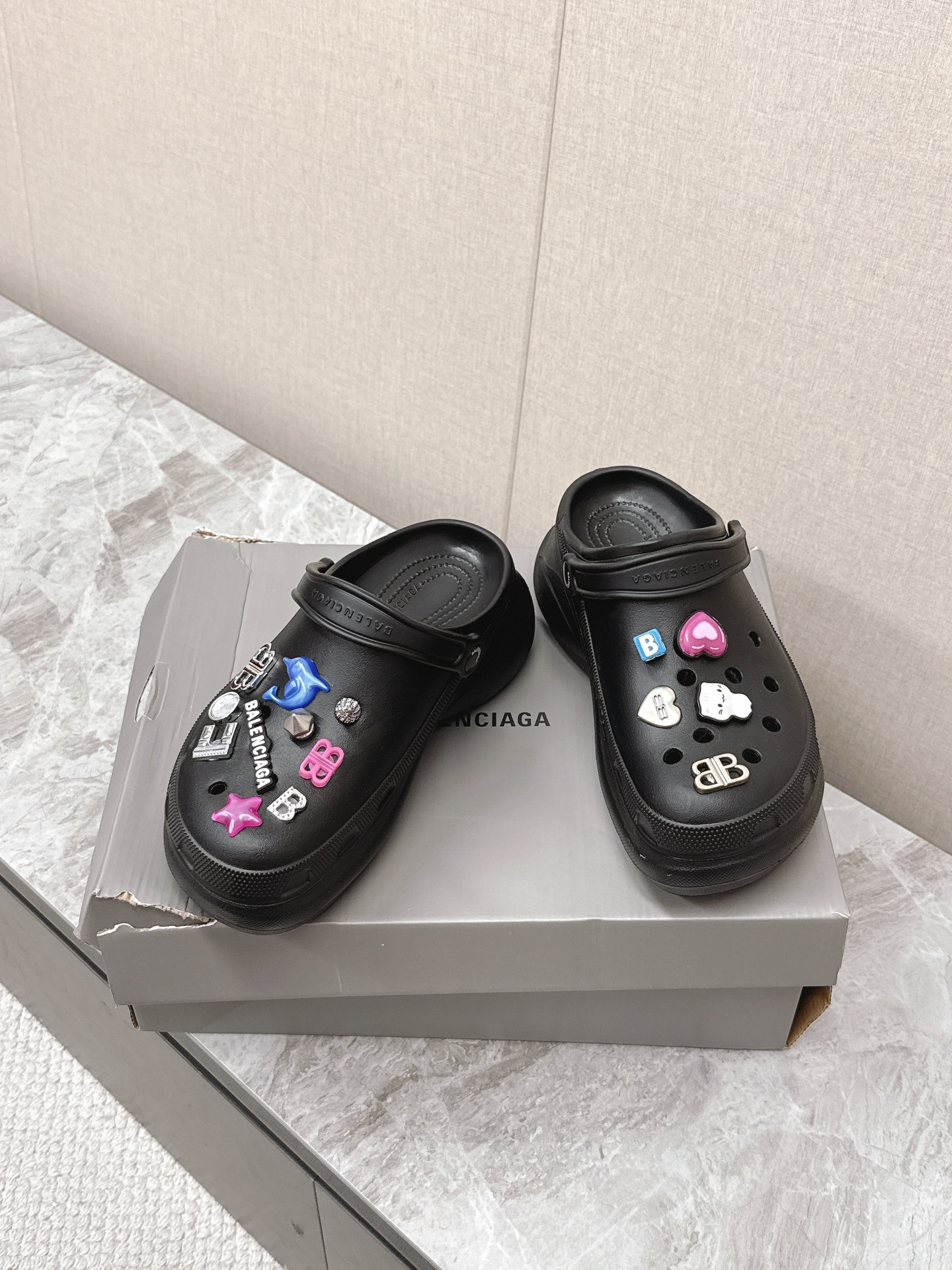 Balenciaga Women's Spring/Summer Clogs with DIY Charms, Lightweight EVA Sole 6 i1745151282 6824 0