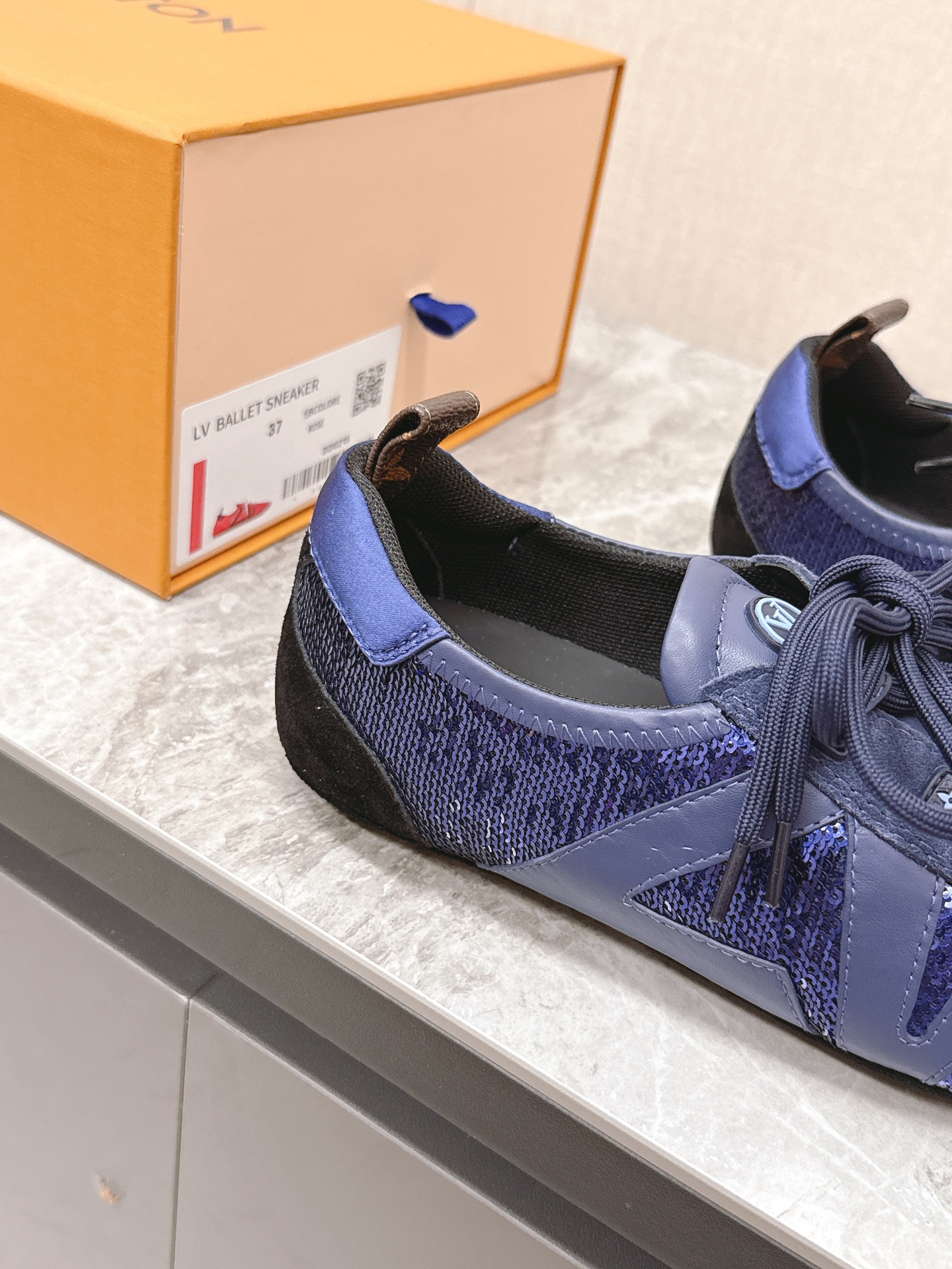 Louis Vuitton Women's Sneakerina Ballet Flat in Blue Velvet and Leather 8 i1745399716 4340 0