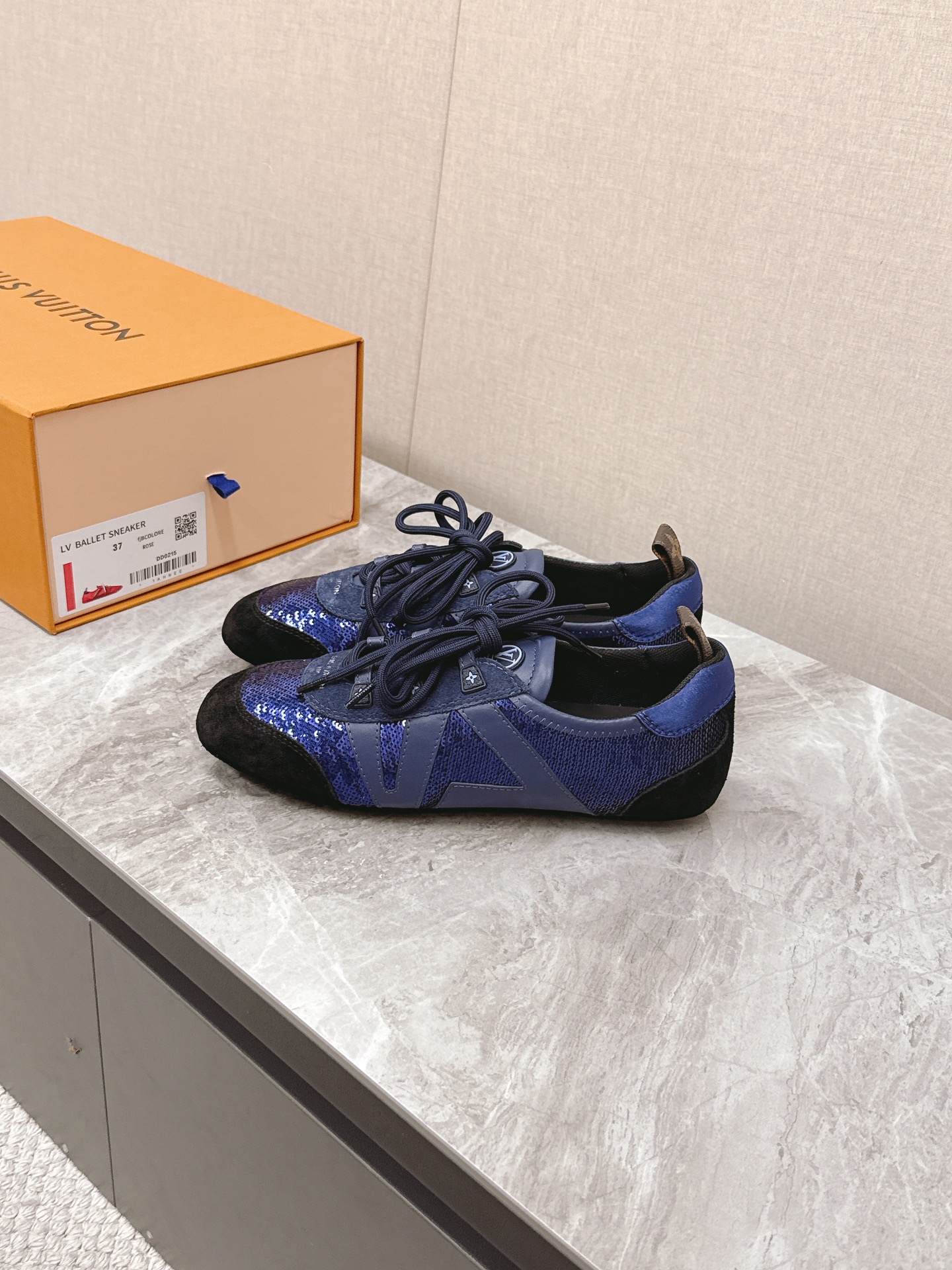 Louis Vuitton Women's Sneakerina Ballet Flat in Blue Velvet and Leather 5 i1745399716 8077 0