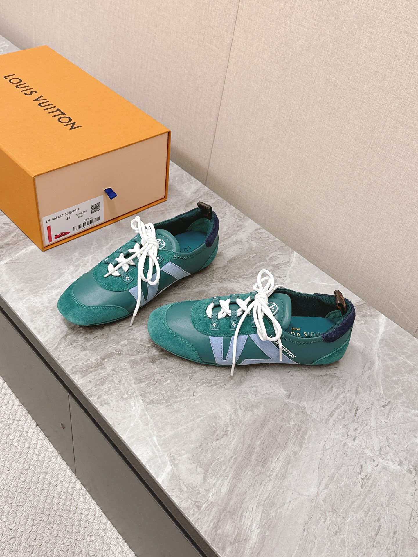 Louis Vuitton Sneakerina Ballet Sneakers Green Leather Women's Shoes 3 i1745399759 9677 2
