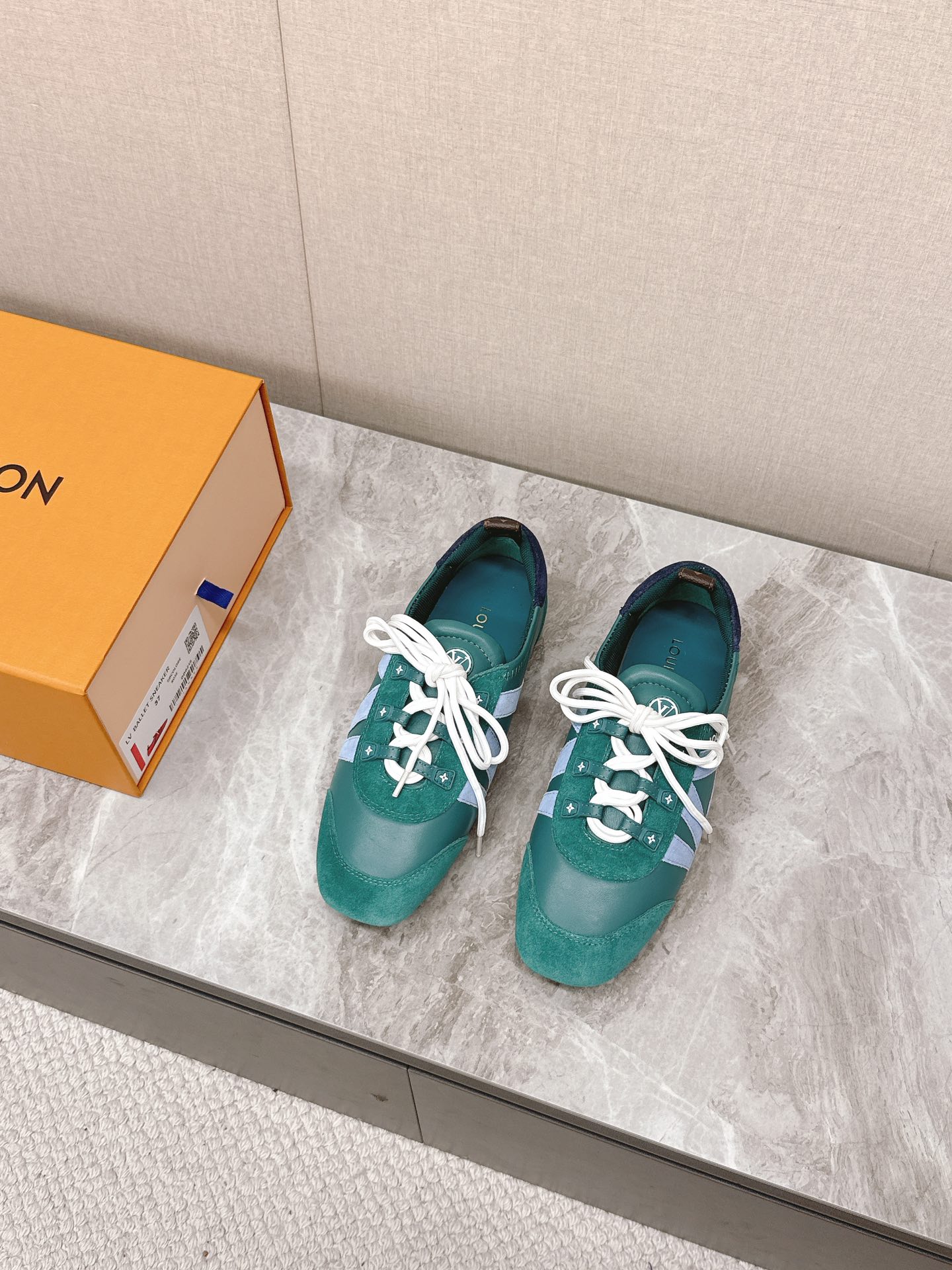 Louis Vuitton Sneakerina Ballet Sneakers Green Leather Women's Shoes 4 i1745399760 2168 5
