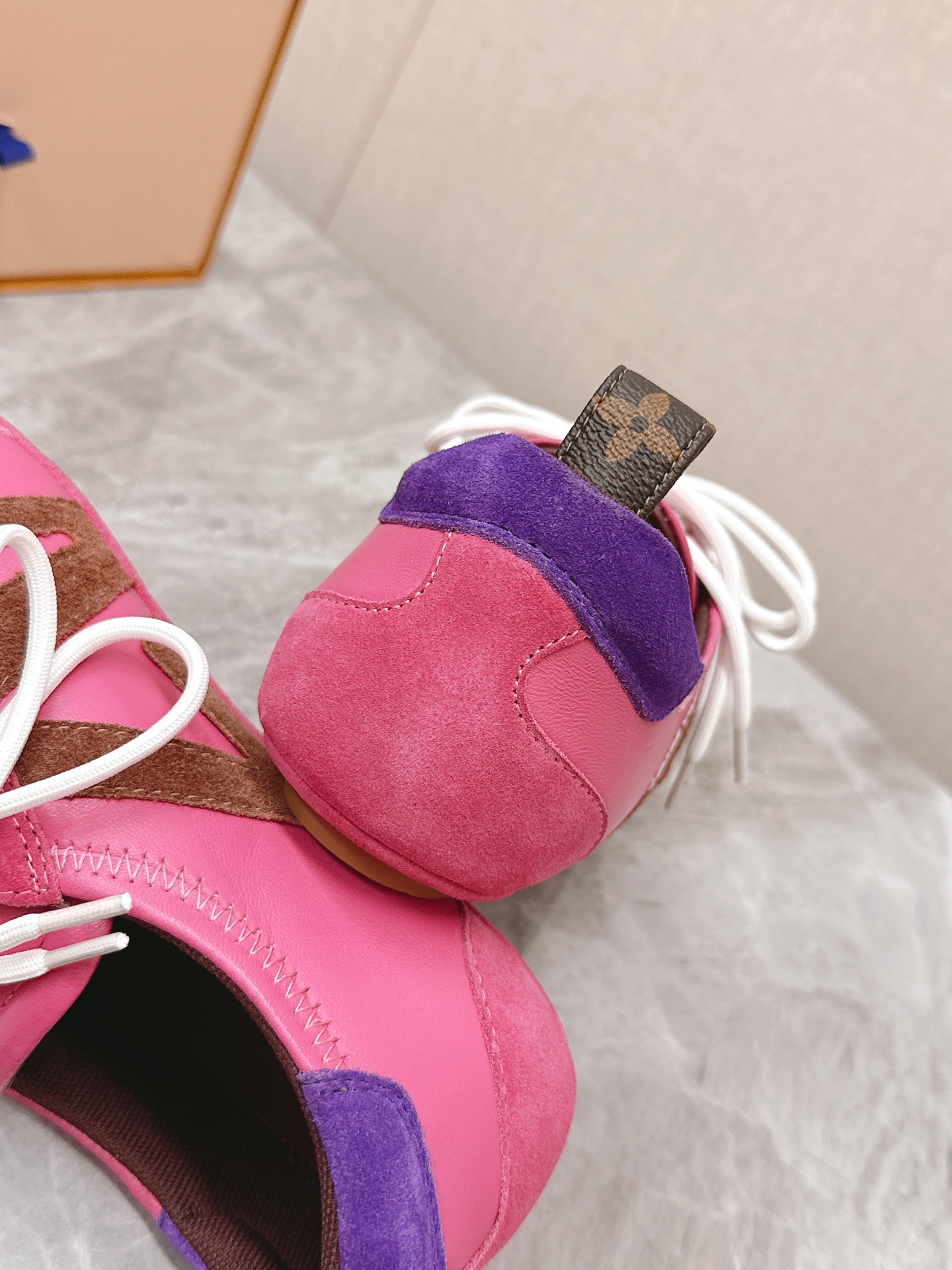 Louis Vuitton Sneakerina Ballet Flat Sneakers Pink Suede Leather for Women 8 i1745399782 1233 1