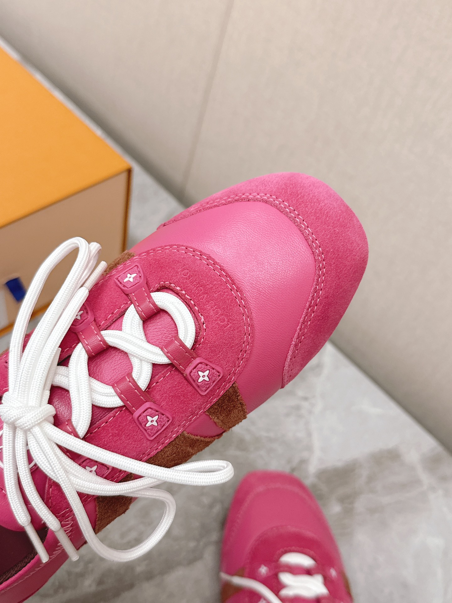 Louis Vuitton Sneakerina Ballet Flat Sneakers Pink Suede Leather for Women 7 i1745399782 5314 4